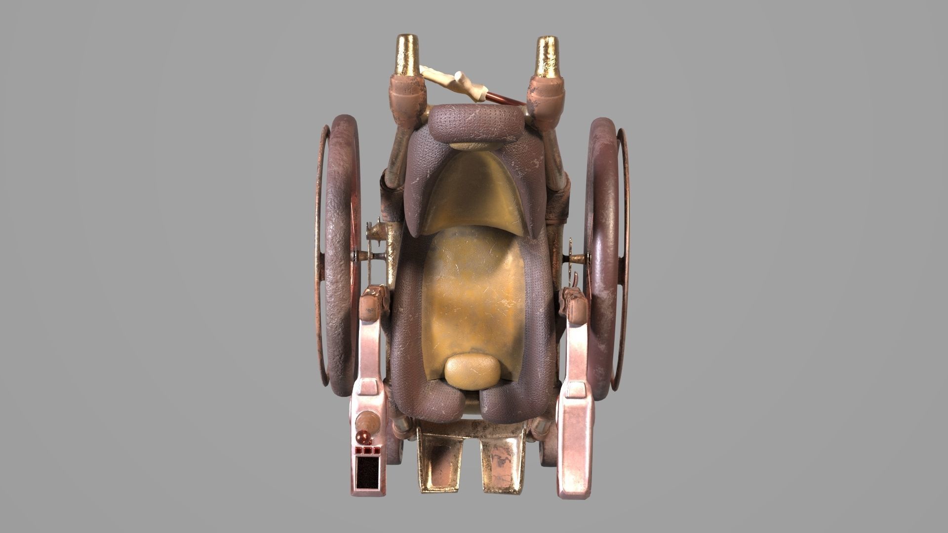 Wheelchair wooden 3D model_22