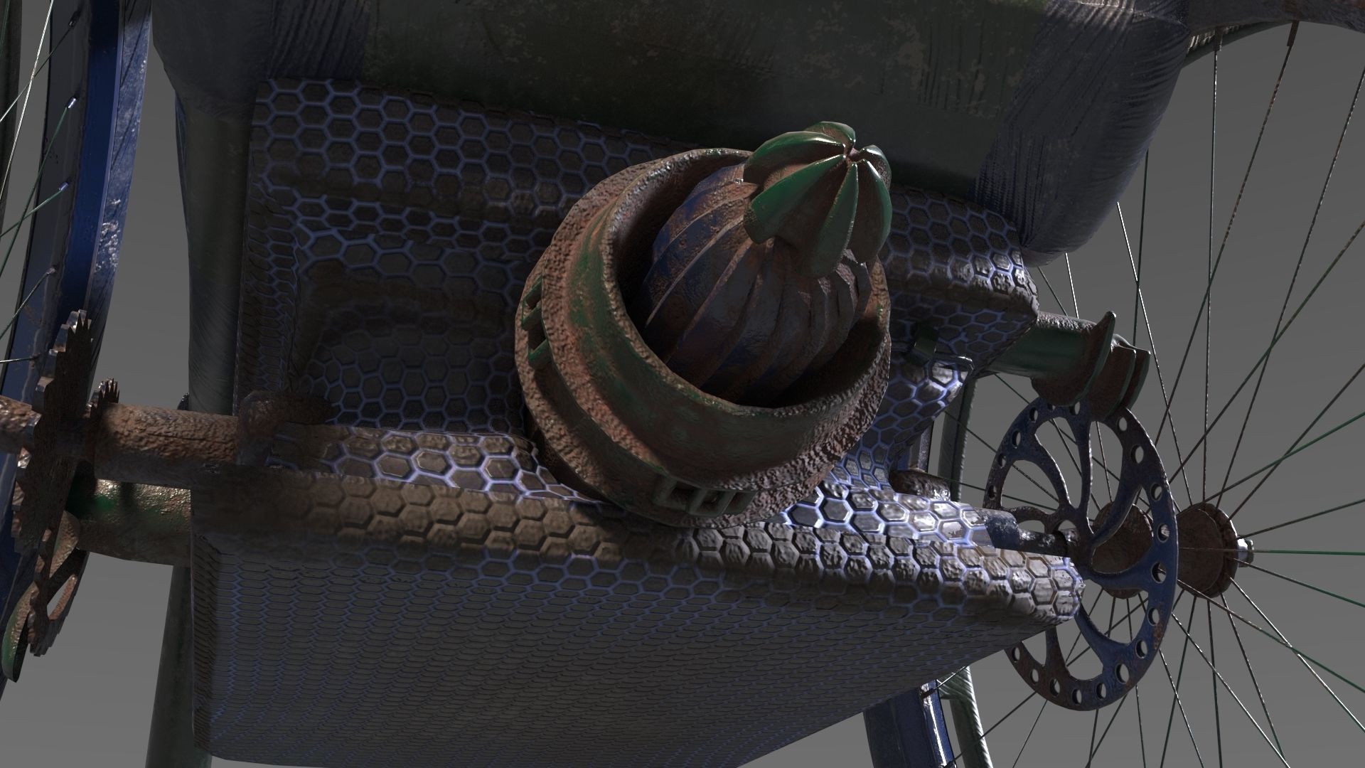 Wheelchair wooden 3D model_48