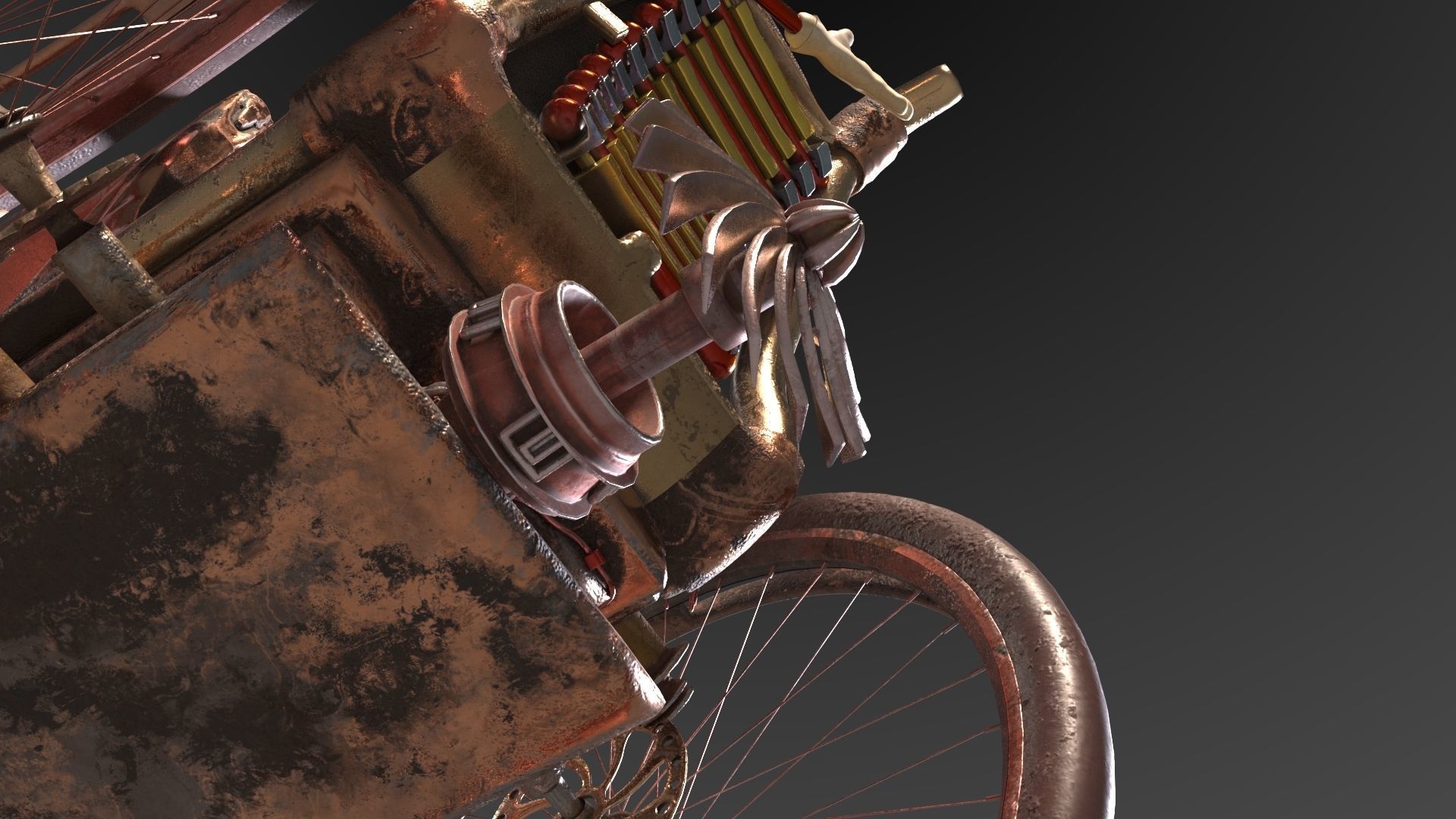 Wheelchair wooden 3D model_24