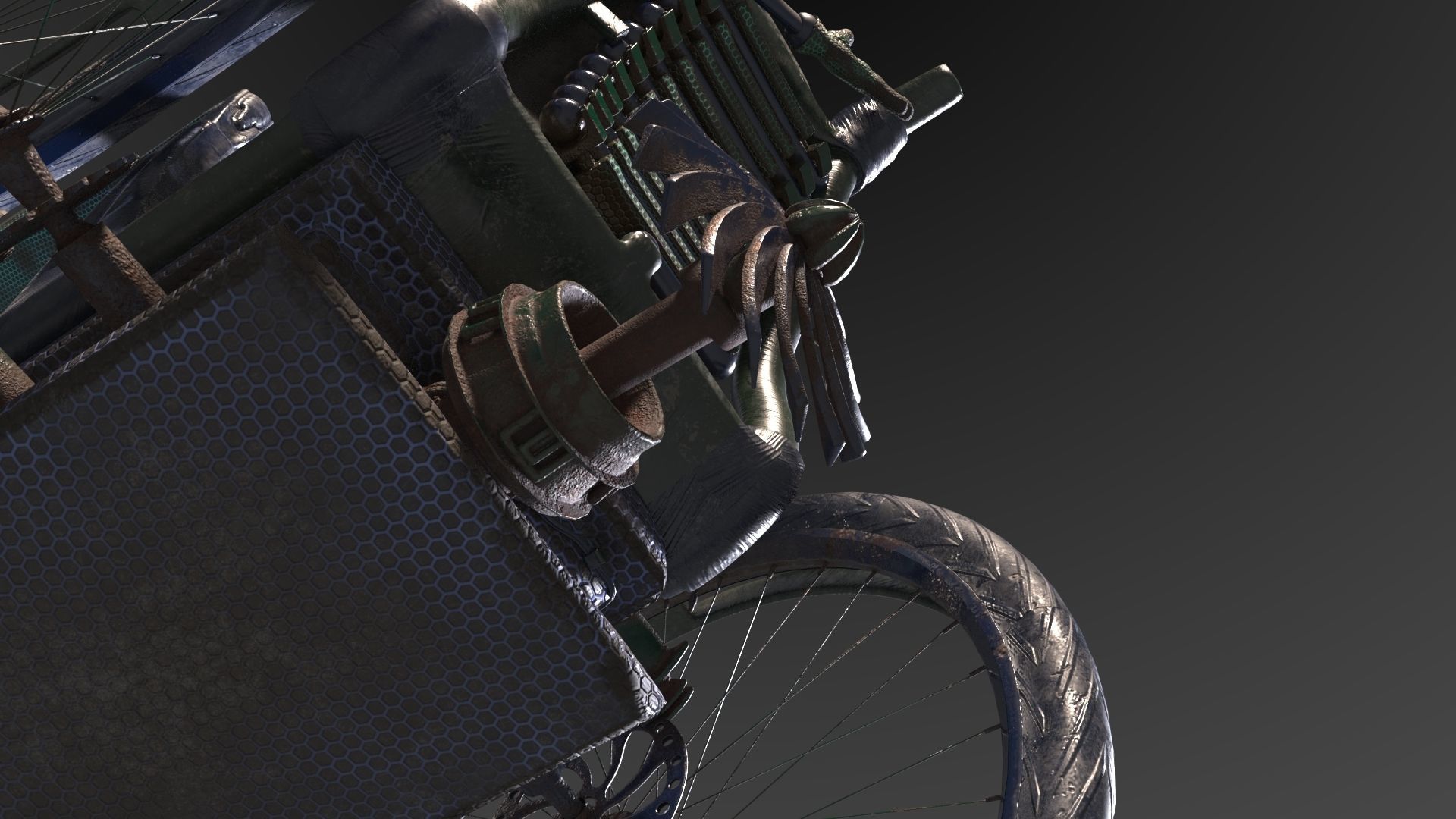 Wheelchair wooden 3D model_51