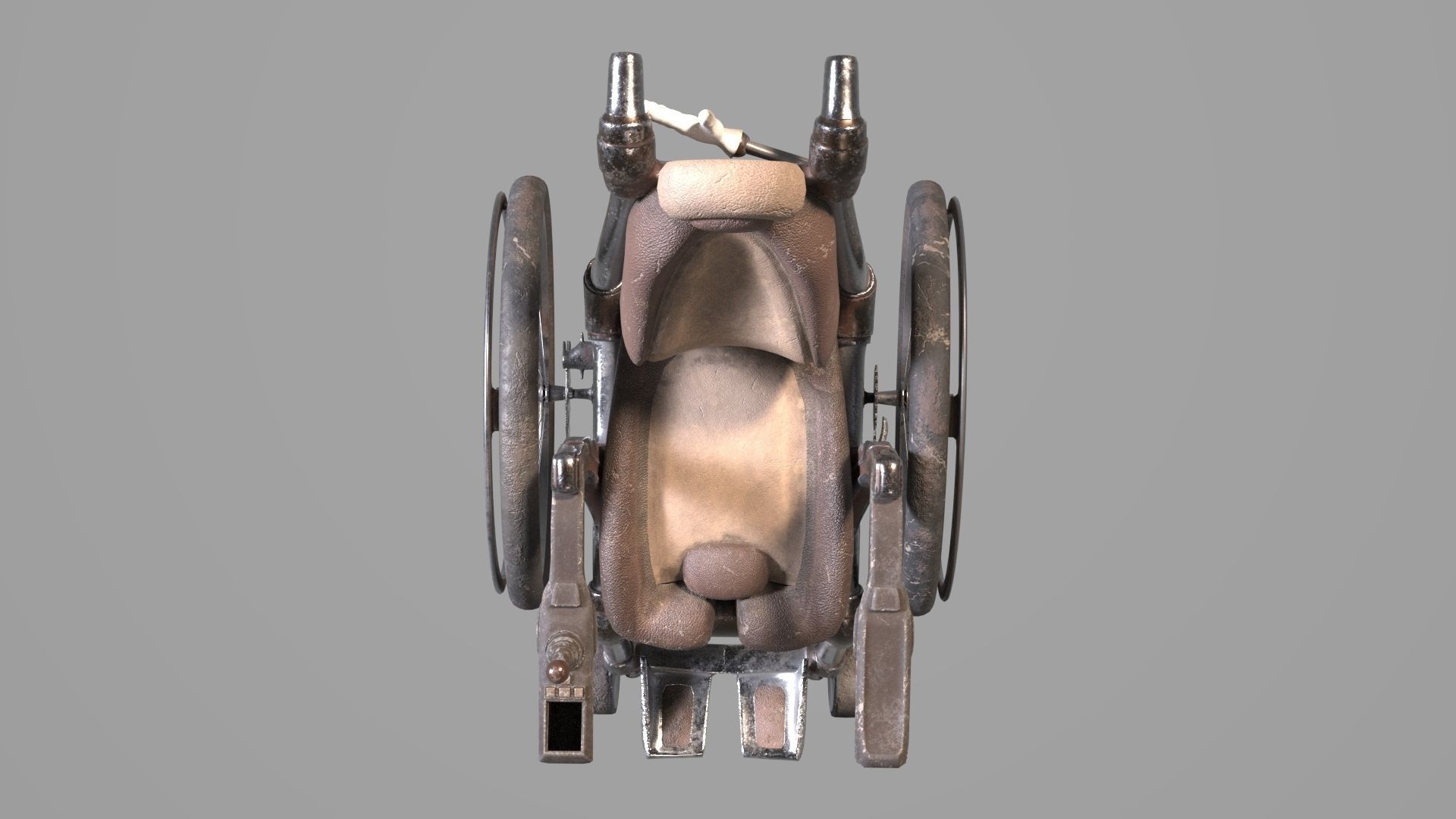 Wheelchair wooden 3D model_13