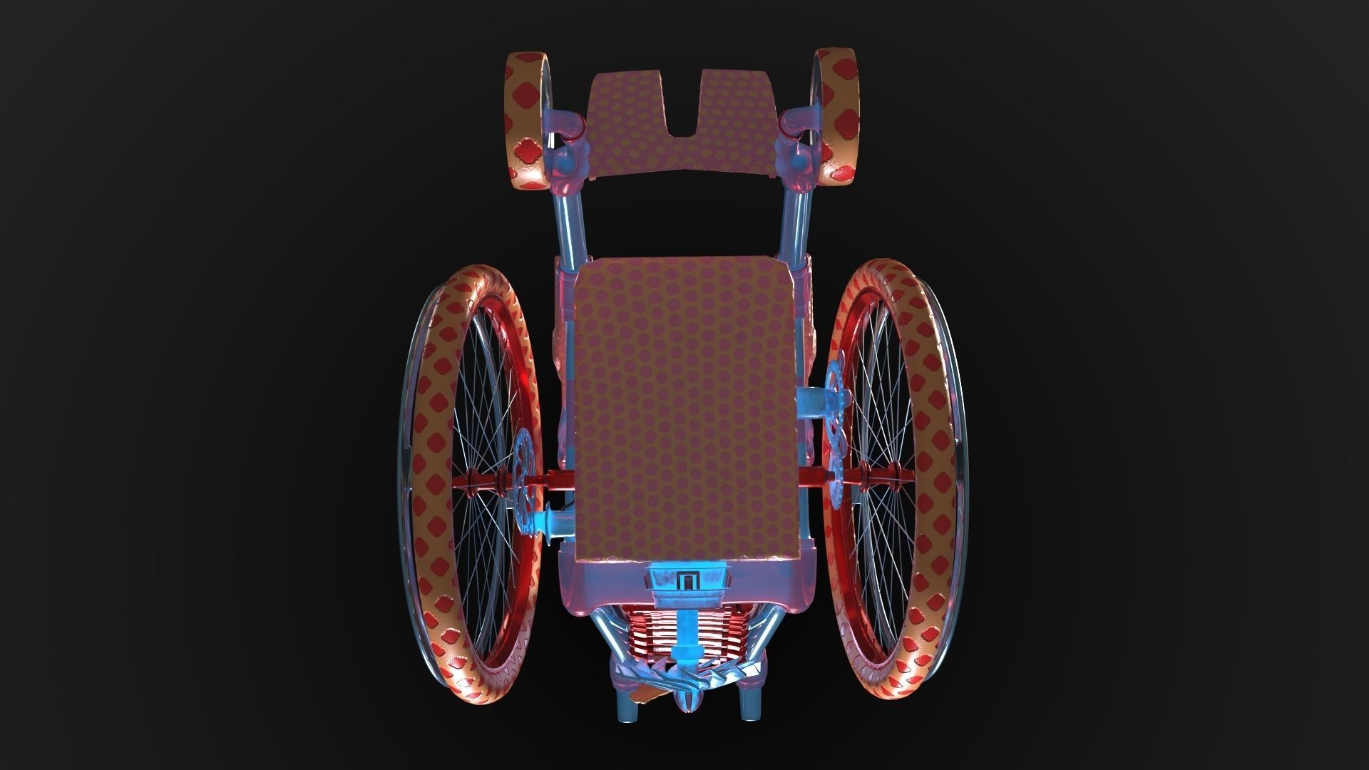 Wheelchair wooden 3D model_56