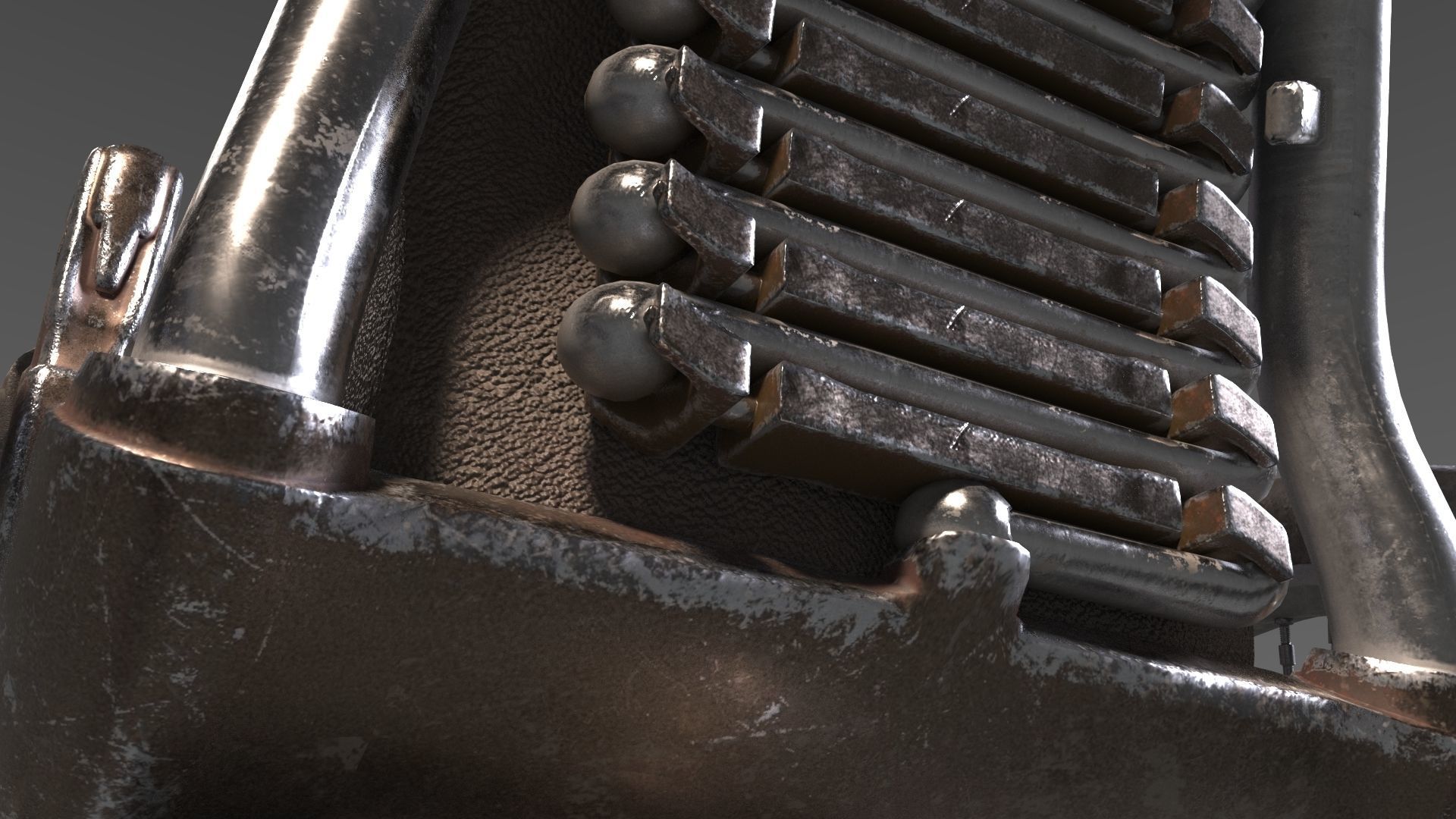 Wheelchair wooden 3D model_9