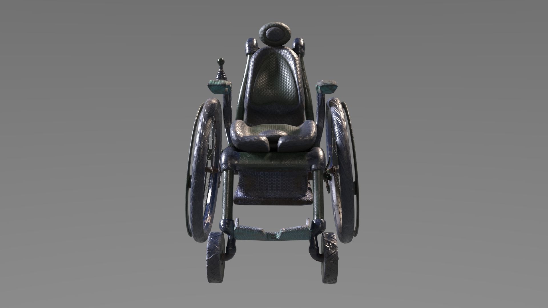 Wheelchair wooden 3D model_41