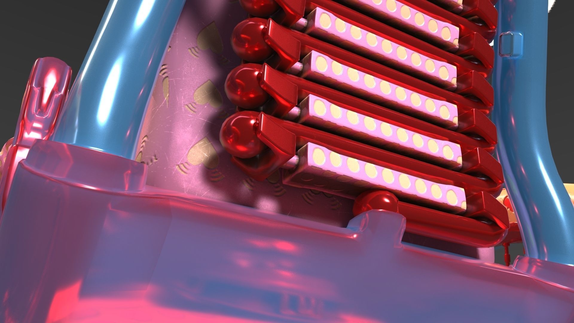 Wheelchair wooden 3D model_30