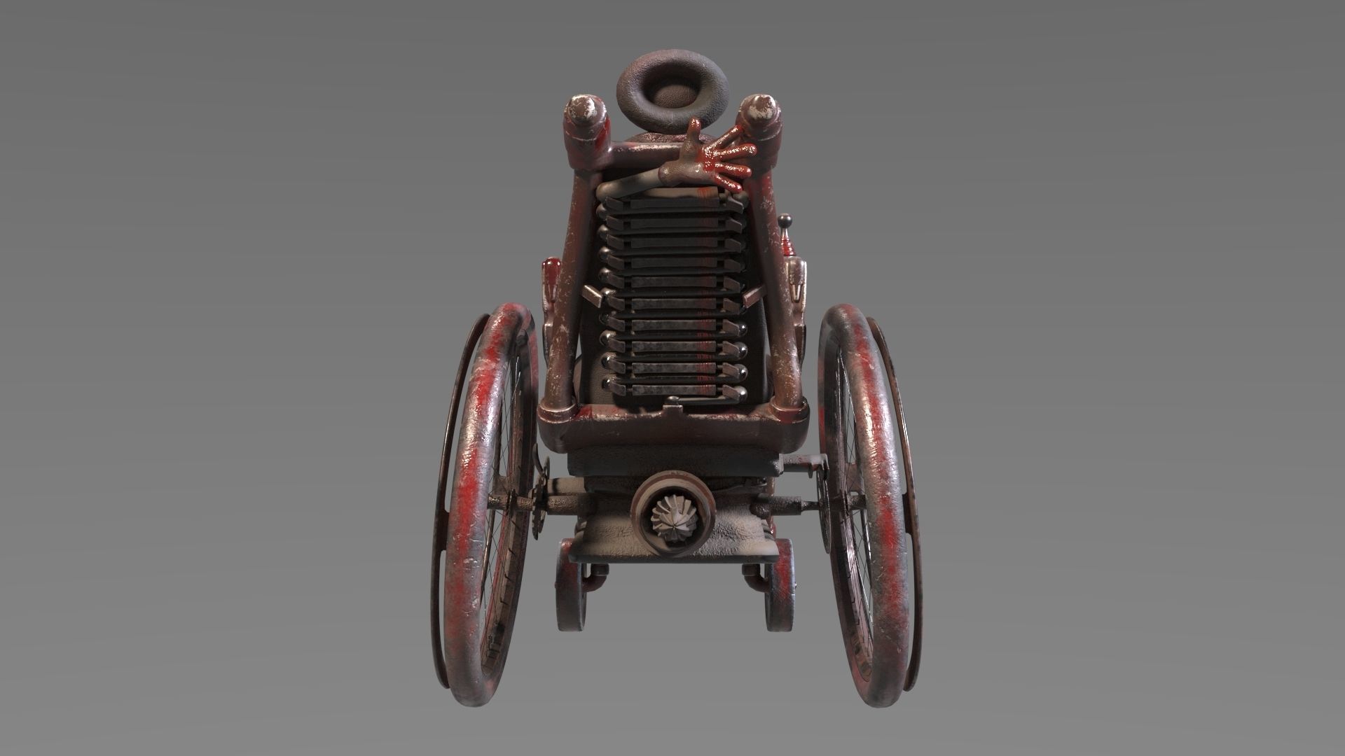 Wheelchair wooden 3D model_61