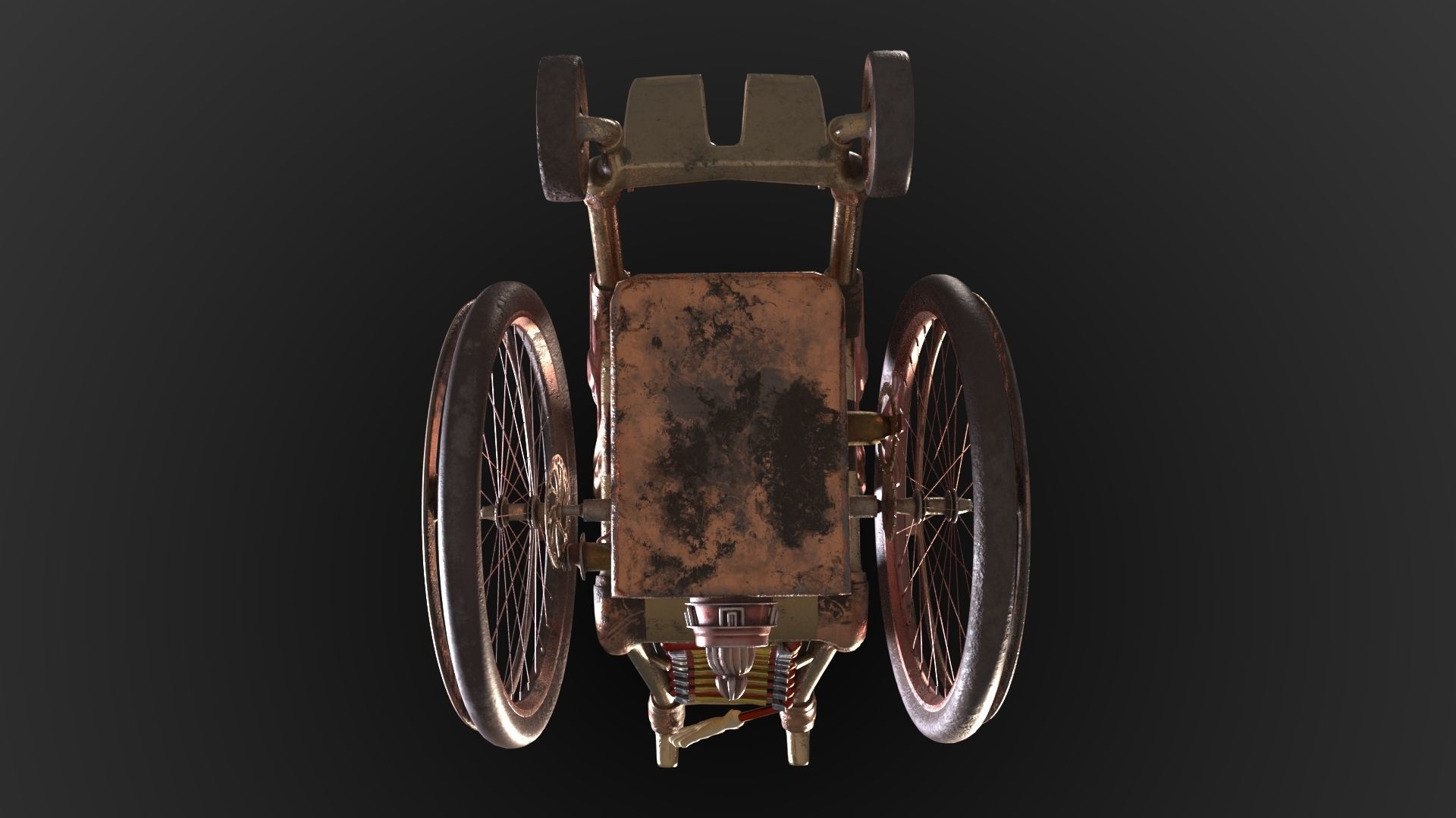Wheelchair wooden 3D model_23