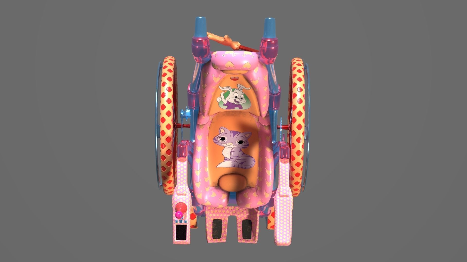 Wheelchair wooden 3D model_57