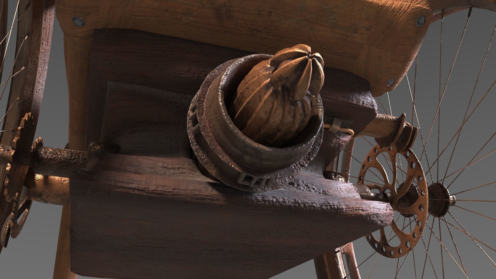 Wheelchair wooden 3D model_27