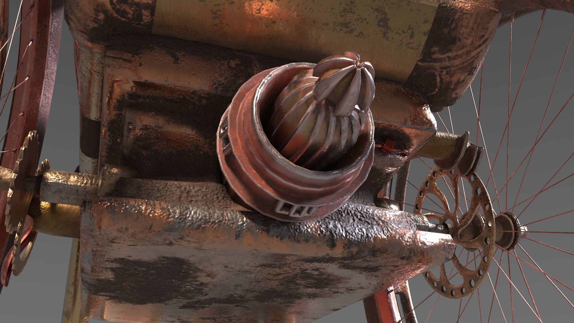 Wheelchair wooden 3D model_21