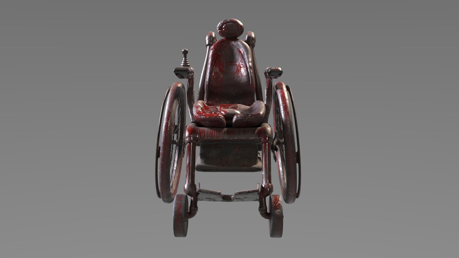 Wheelchair wooden 3D model_60
