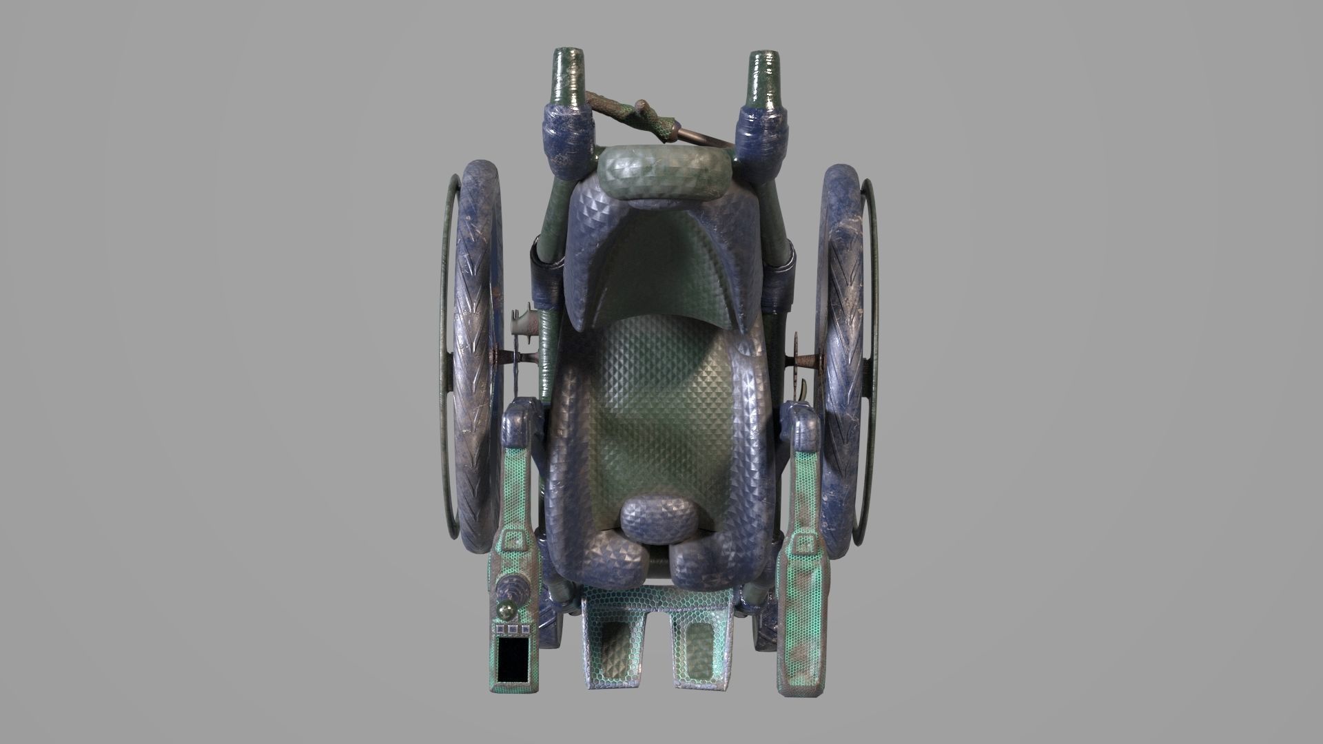 Wheelchair wooden 3D model_45