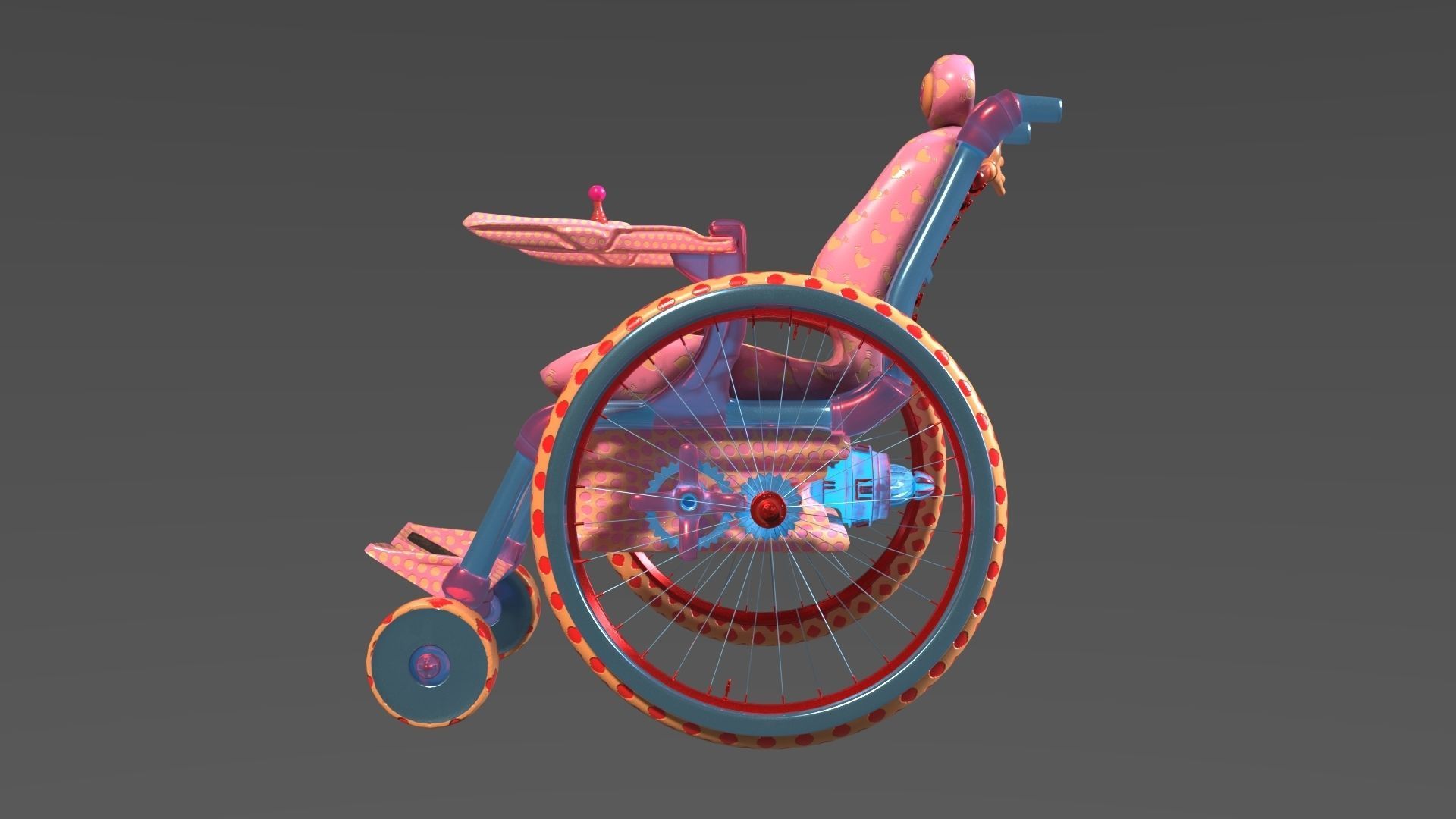 Wheelchair wooden 3D model_54