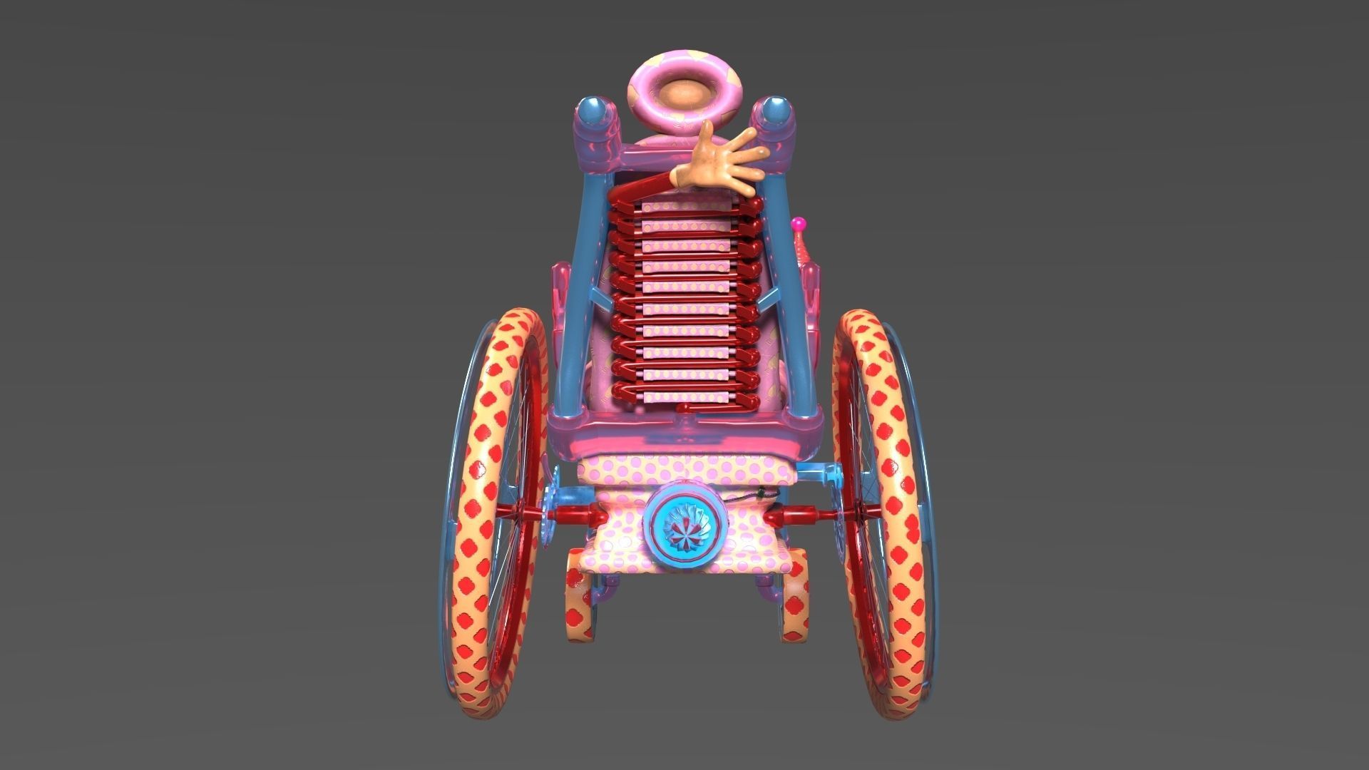 Wheelchair wooden 3D model_53