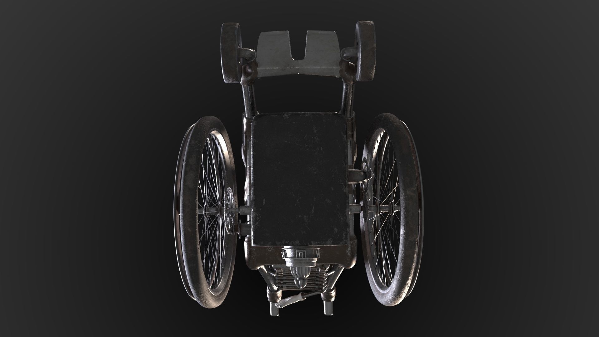 Wheelchair wooden 3D model_10