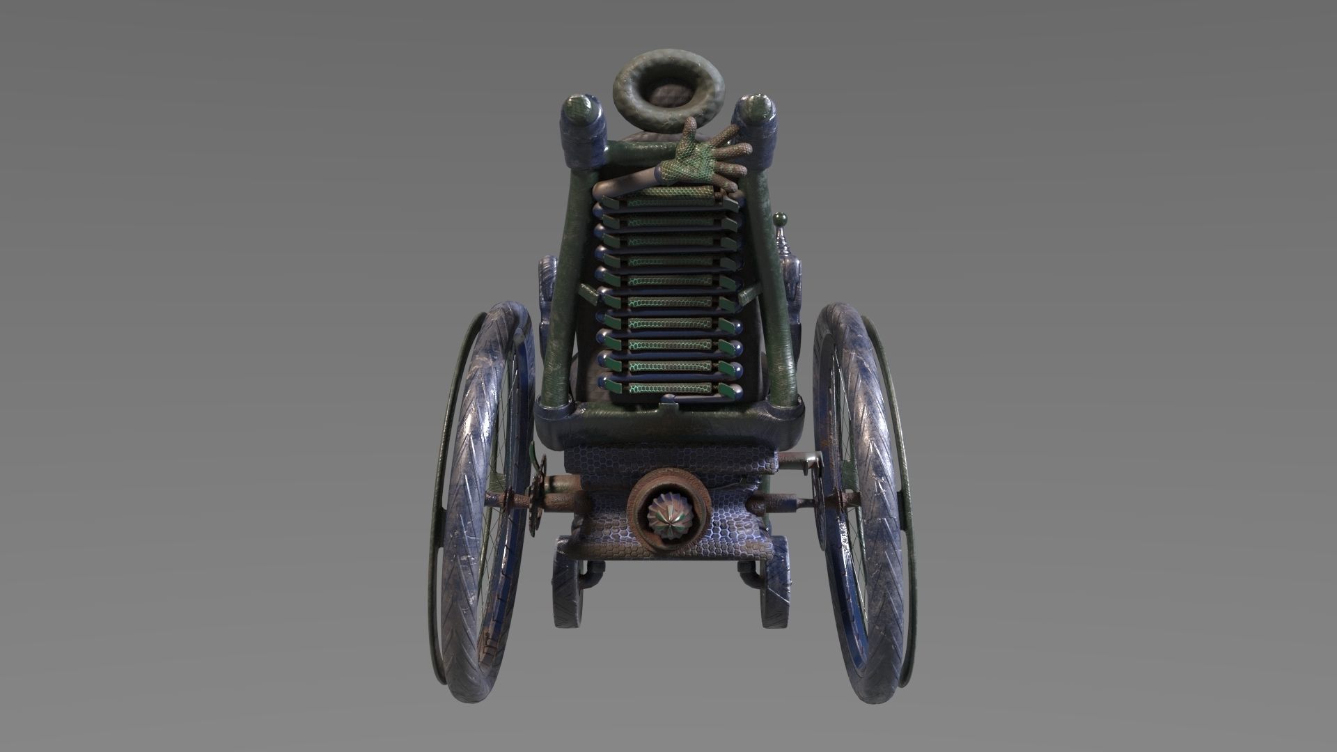 Wheelchair wooden 3D model_42