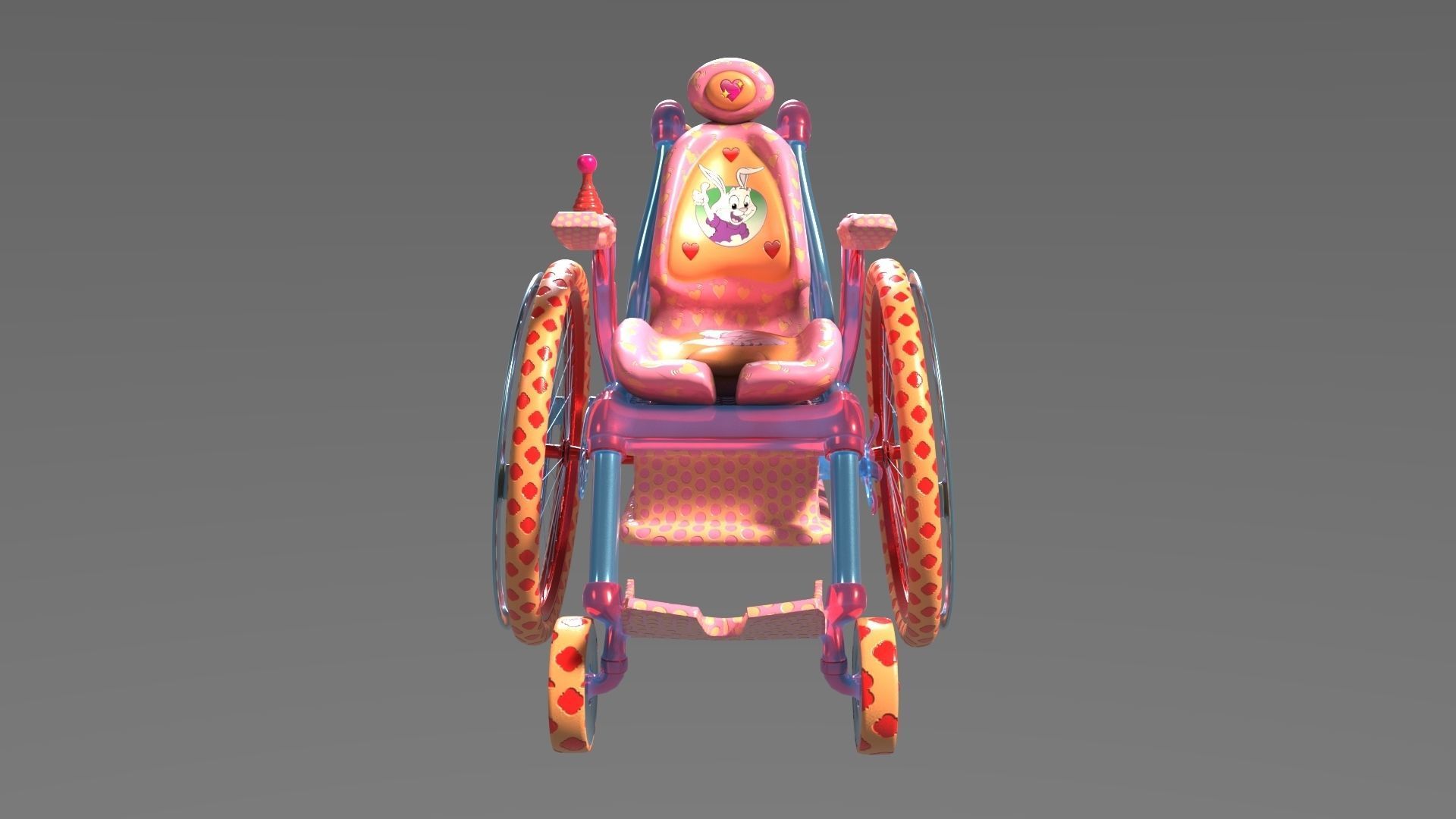 Wheelchair wooden 3D model_32