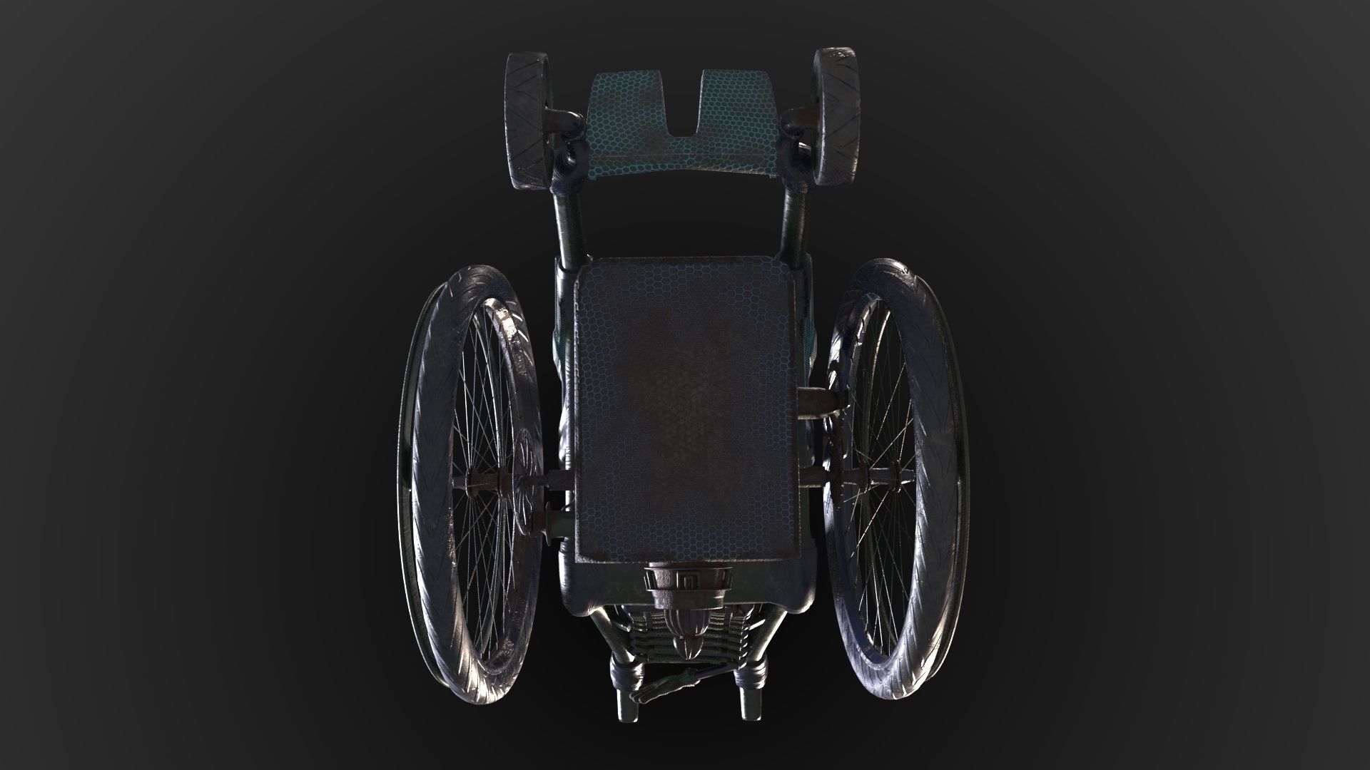 Wheelchair wooden 3D model_47