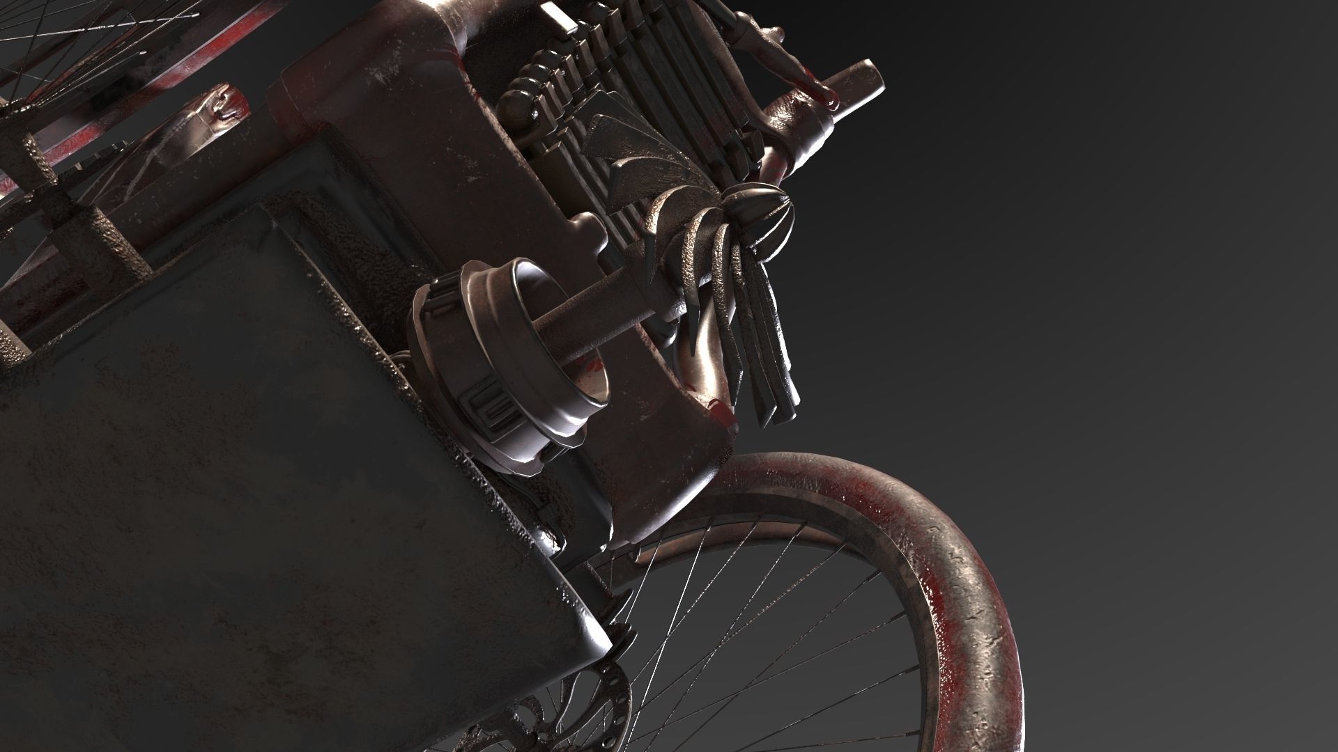 Wheelchair wooden 3D model_65