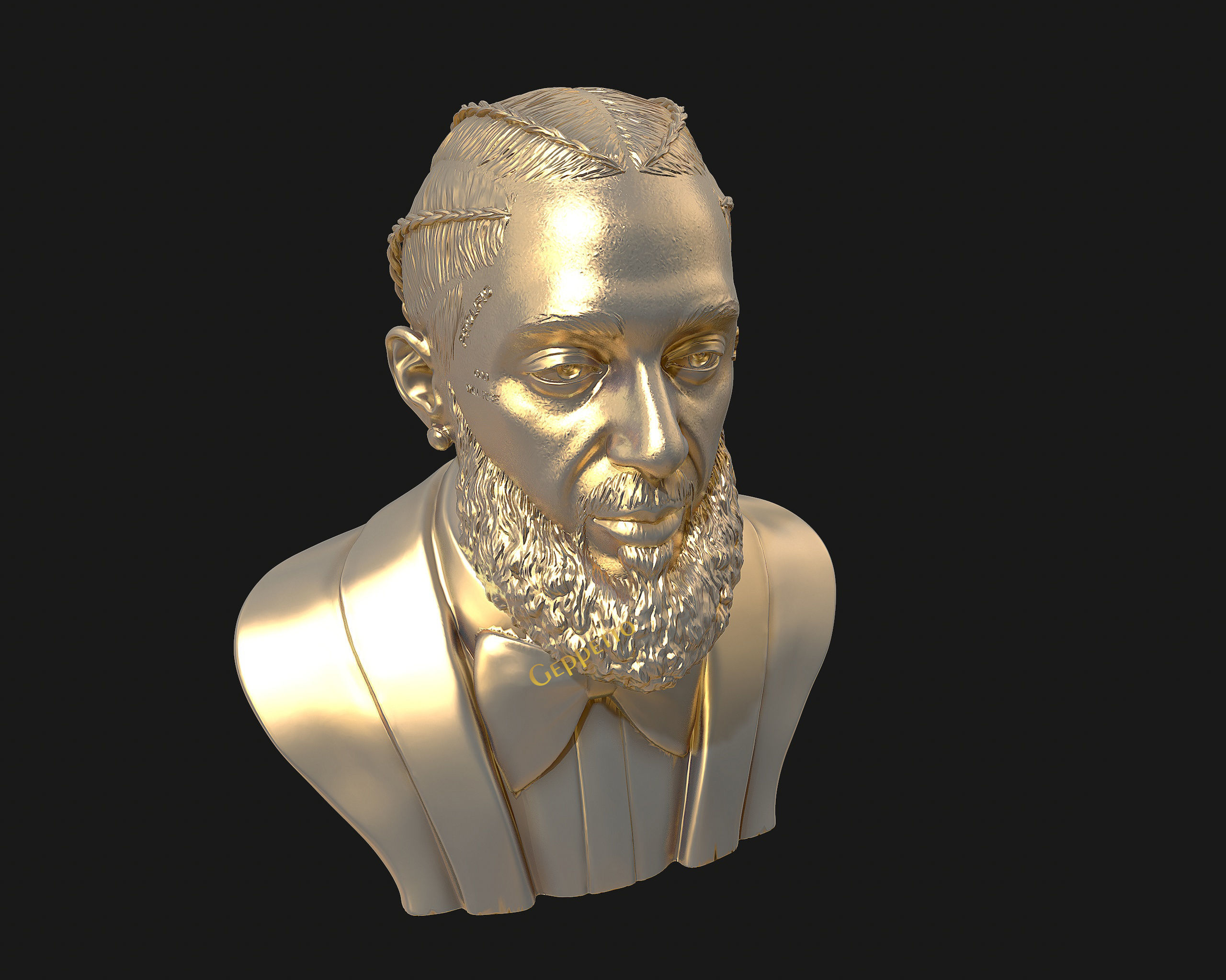 Nipsey Hussle 3D Bust Sculpture  3D print model_23