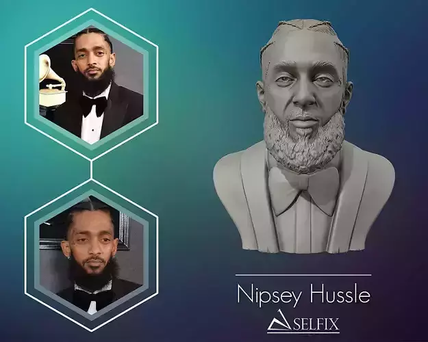 Nipsey Hussle 3D Bust Sculpture  3D print model