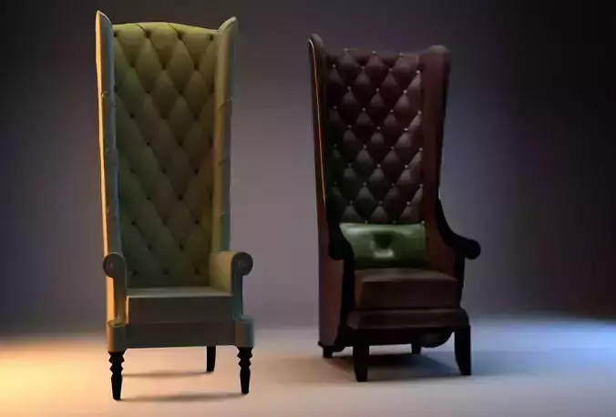 Set of two modern throne chair