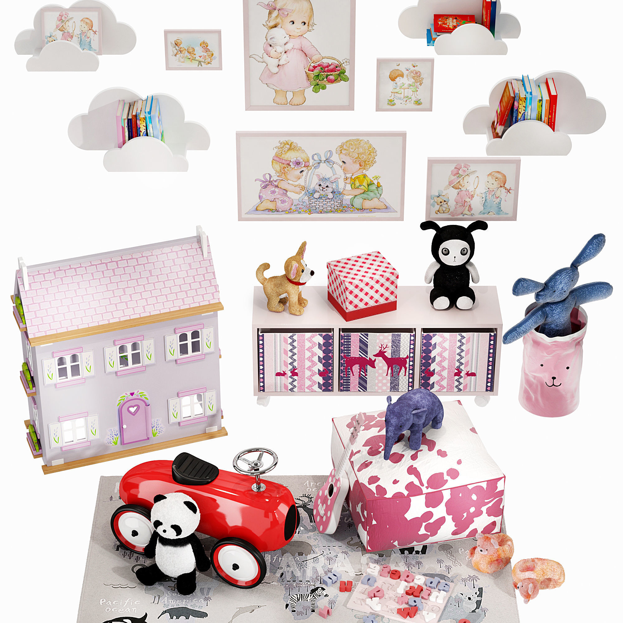 Children set 10 3D model_2