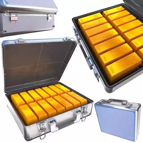 Case with gold bars 3D model