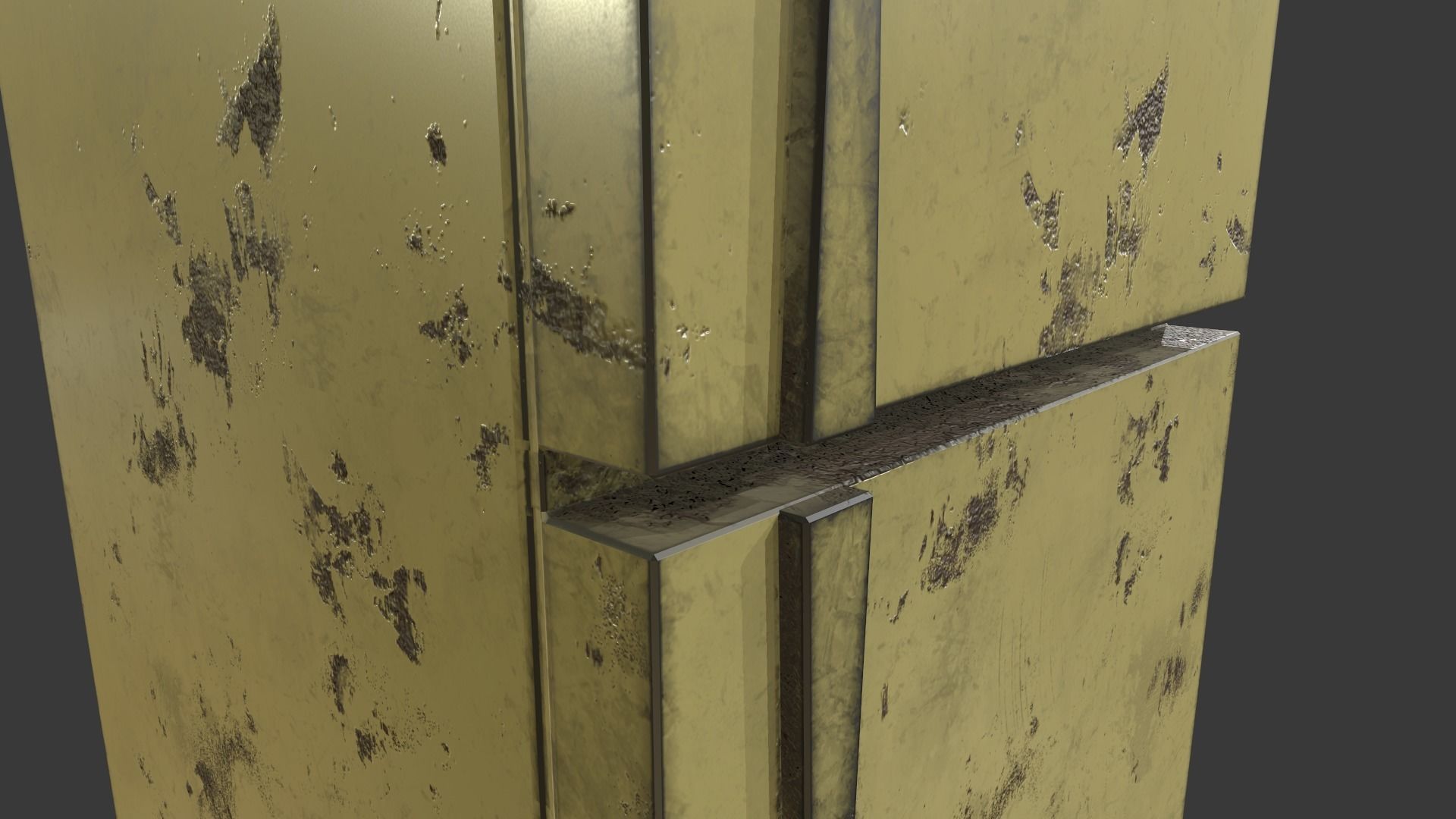 Refrigerator PBR Low Poly Game Ready gold Low-poly 3D model_5