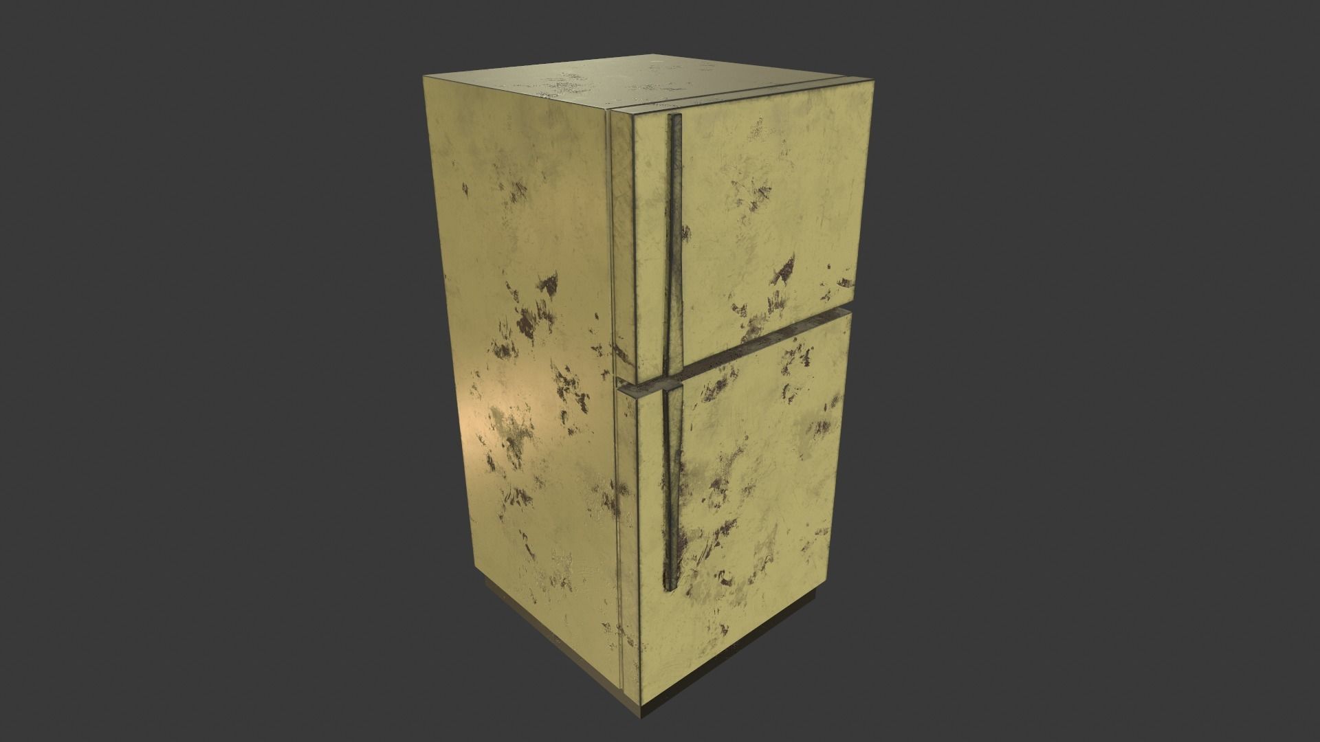 Refrigerator PBR Low Poly Game Ready gold Low-poly 3D model_2
