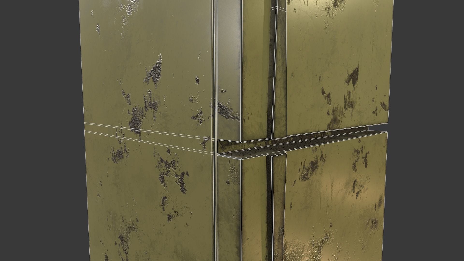 Refrigerator PBR Low Poly Game Ready gold Low-poly 3D model_8