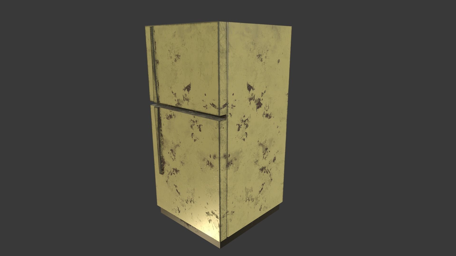 Refrigerator PBR Low Poly Game Ready gold Low-poly 3D model_4