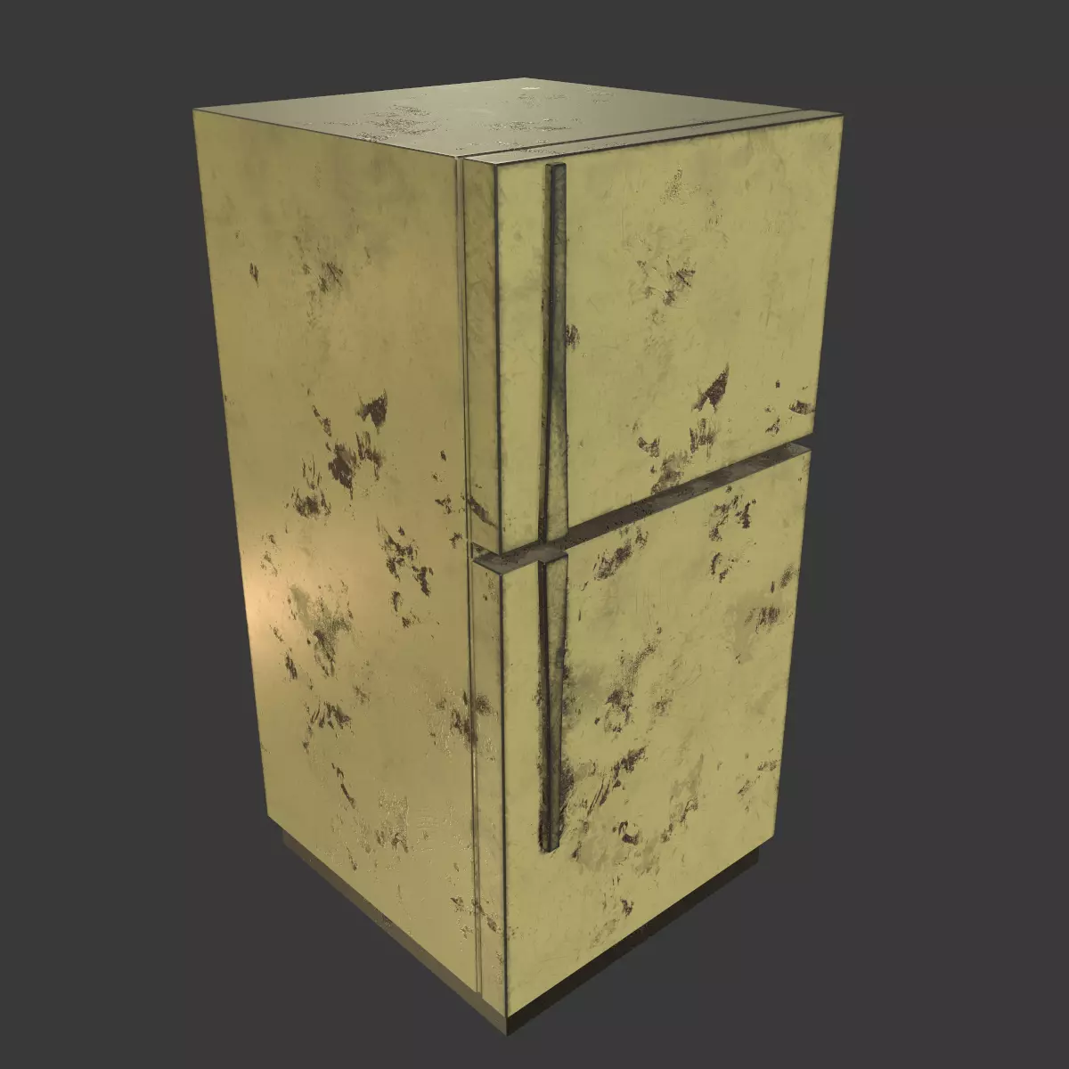 Refrigerator PBR Low Poly Game Ready gold Low-poly 3D model_0