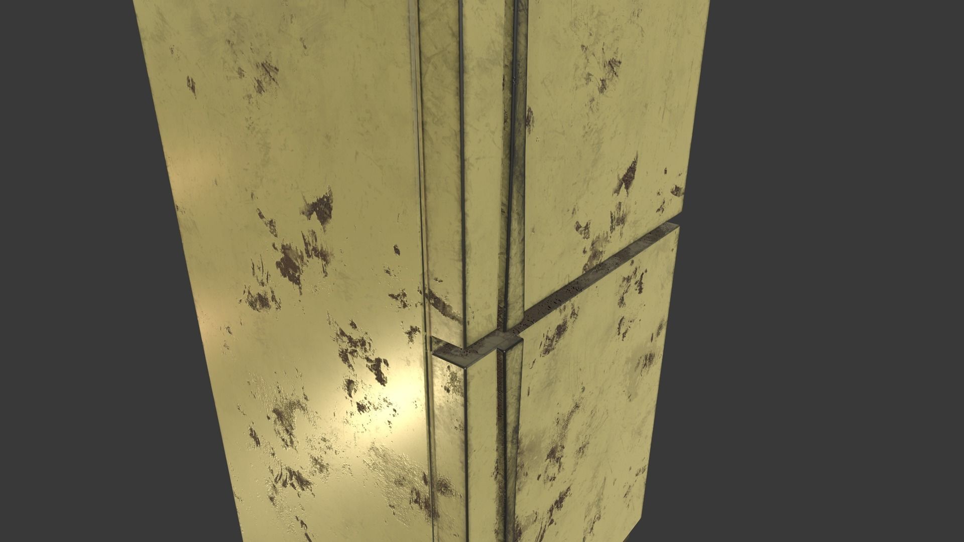 Refrigerator PBR Low Poly Game Ready gold Low-poly 3D model_6