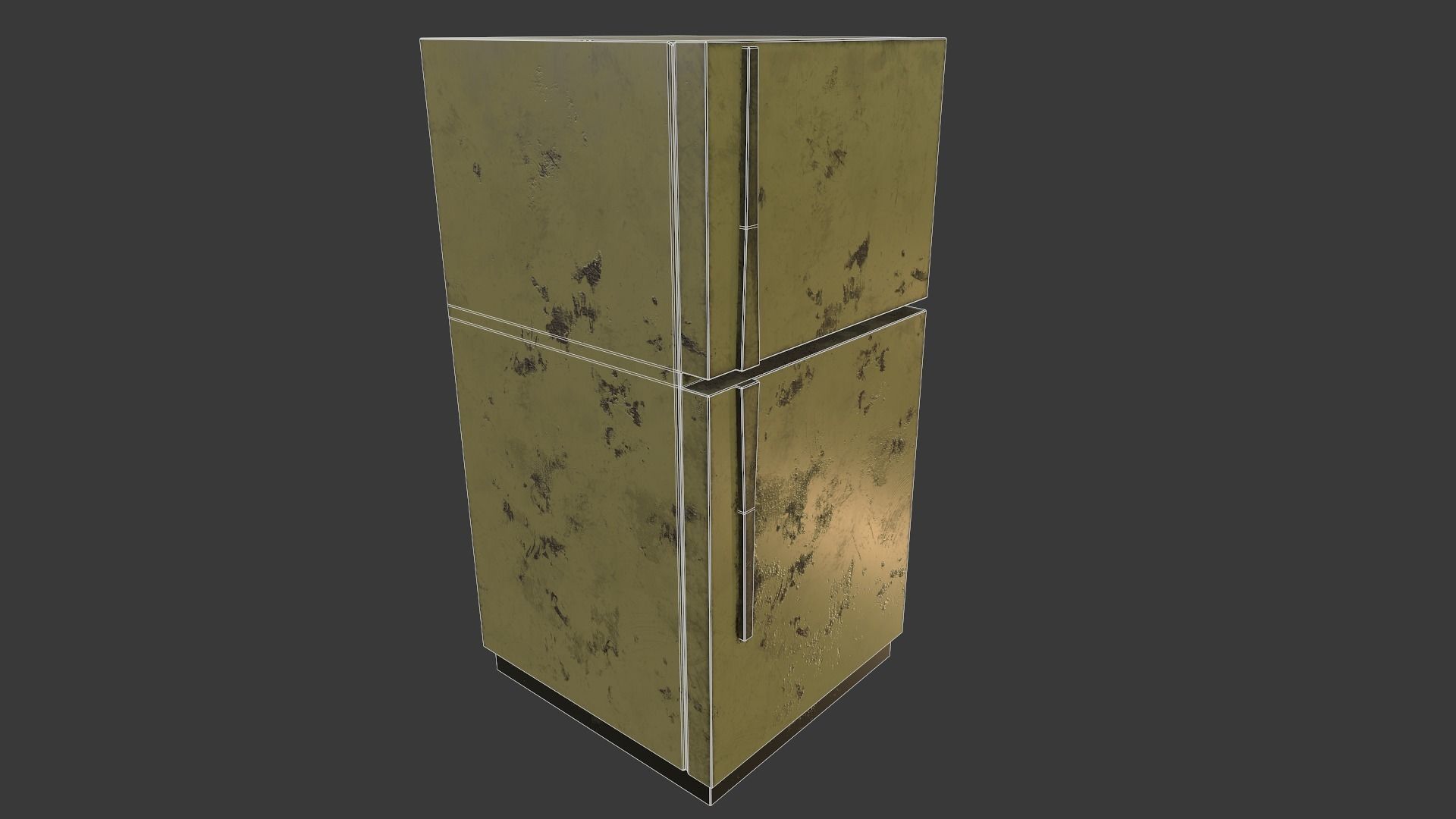 Refrigerator PBR Low Poly Game Ready gold Low-poly 3D model_7