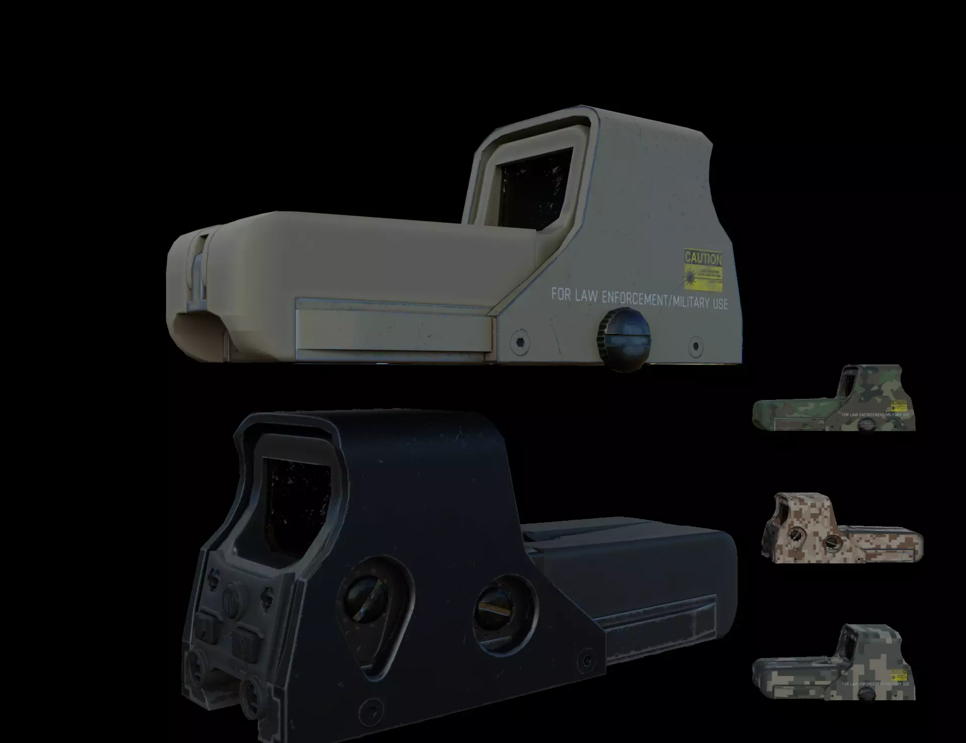 Holographic Sight Low-poly 3D model_0