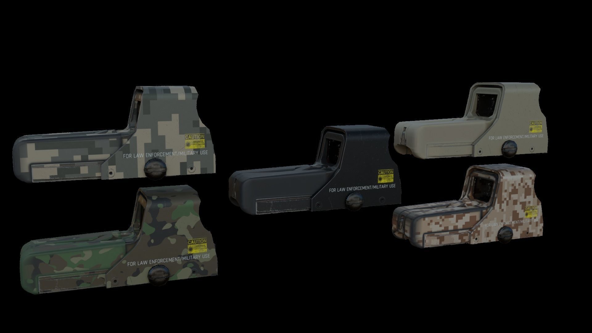 Holographic Sight Low-poly 3D model_1