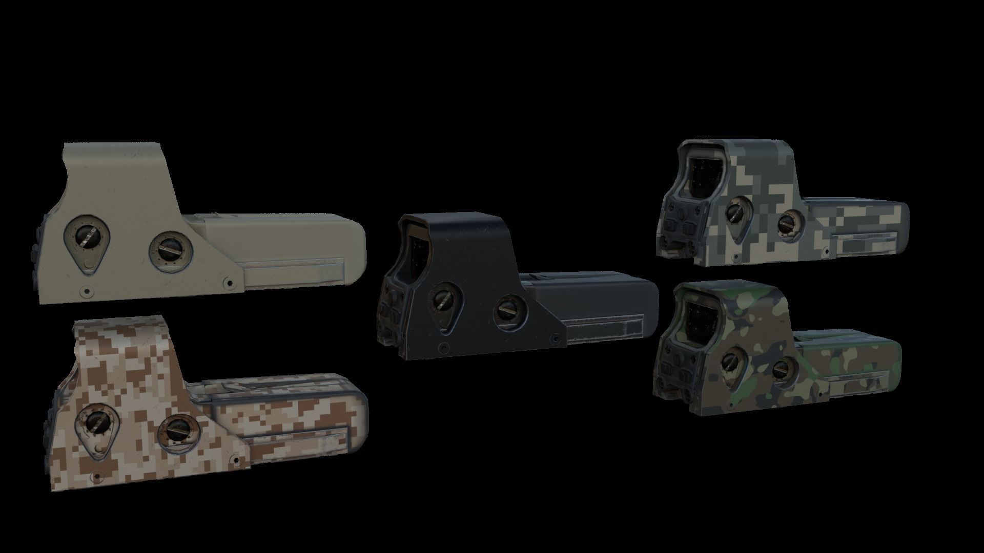 Holographic Sight Low-poly 3D model_2