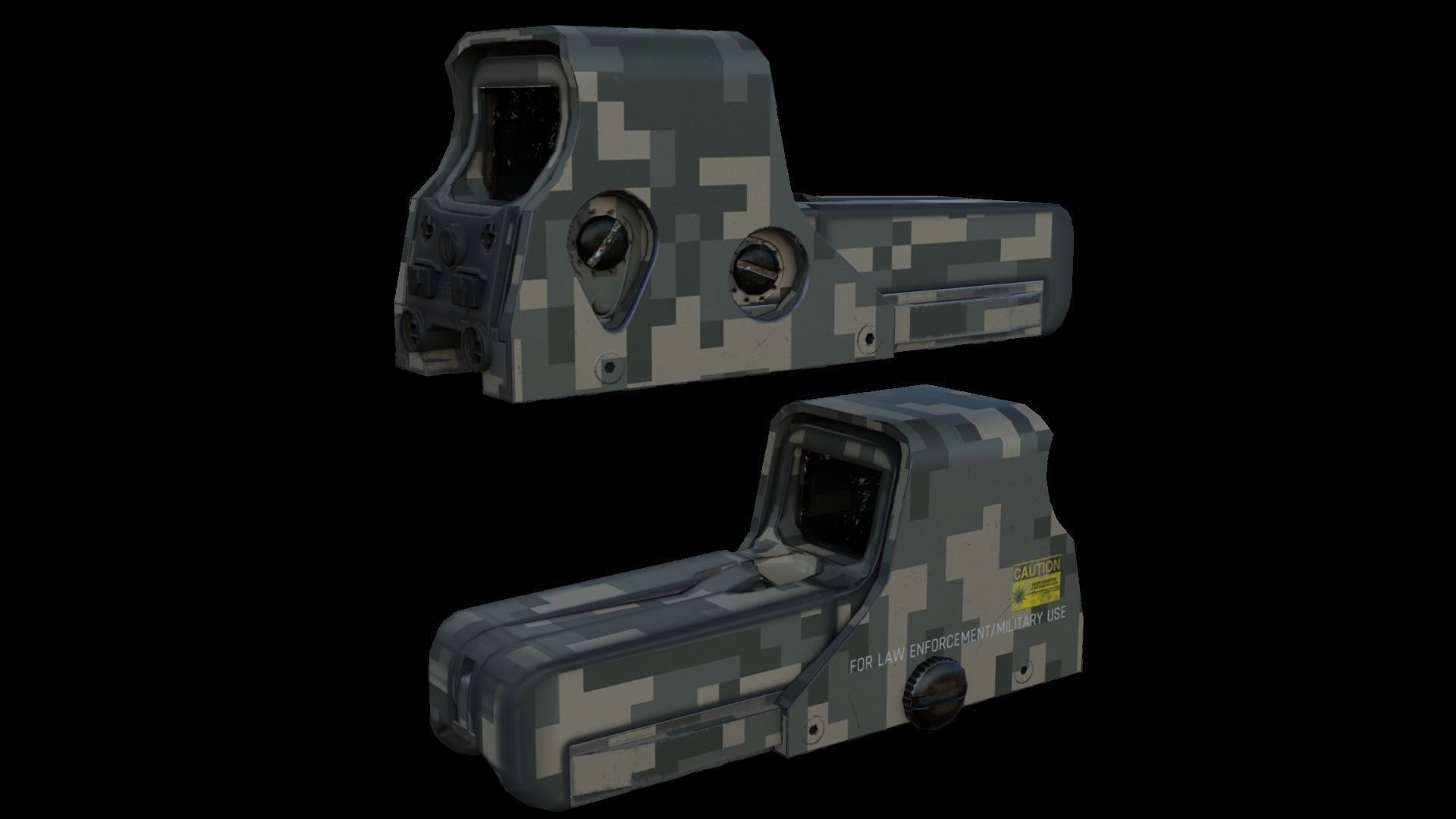 Holographic Sight Low-poly 3D model_14
