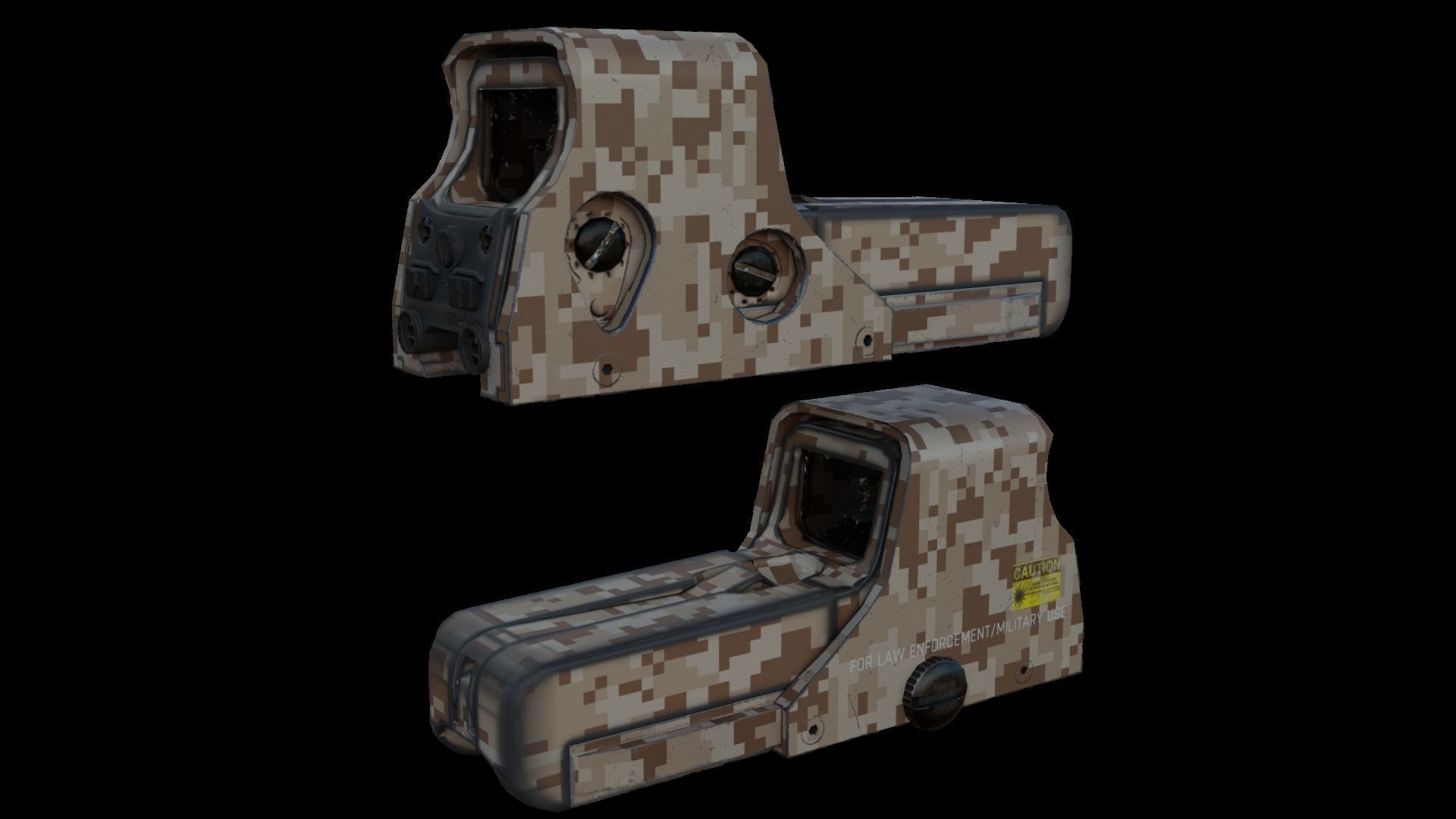 Holographic Sight Low-poly 3D model_15