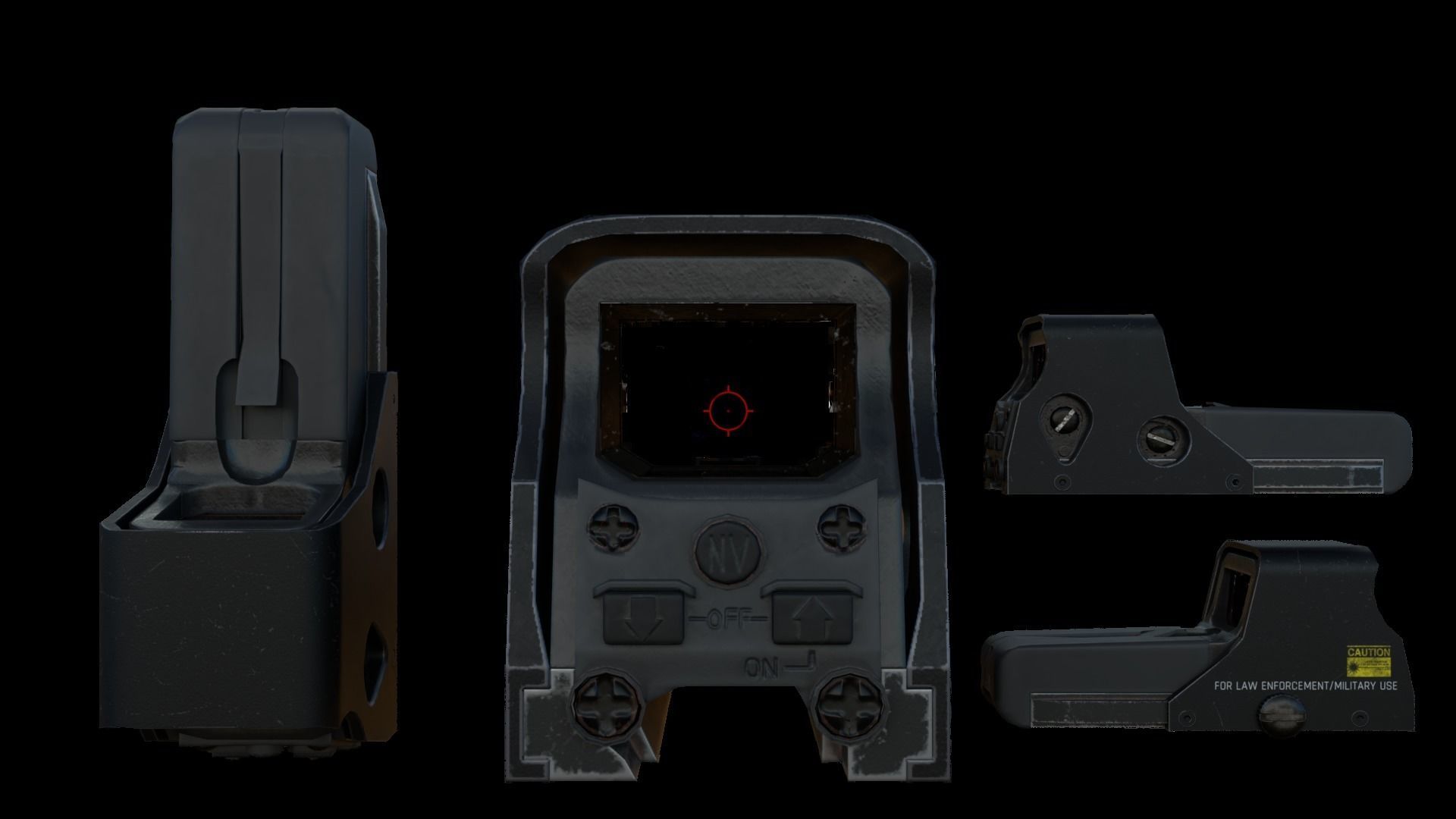 Holographic Sight Low-poly 3D model_9