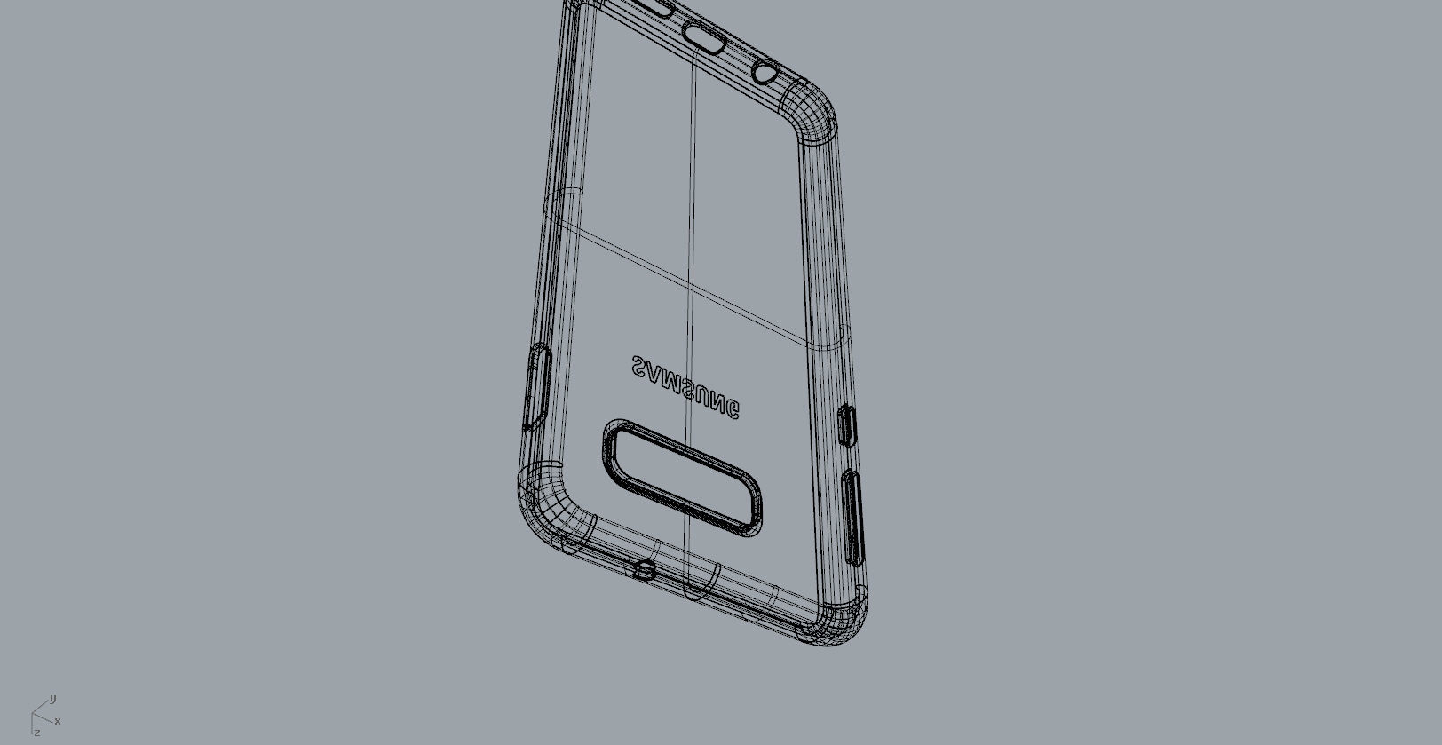 Samsung Galaxy S10e black rubber case design 3D print model_29
