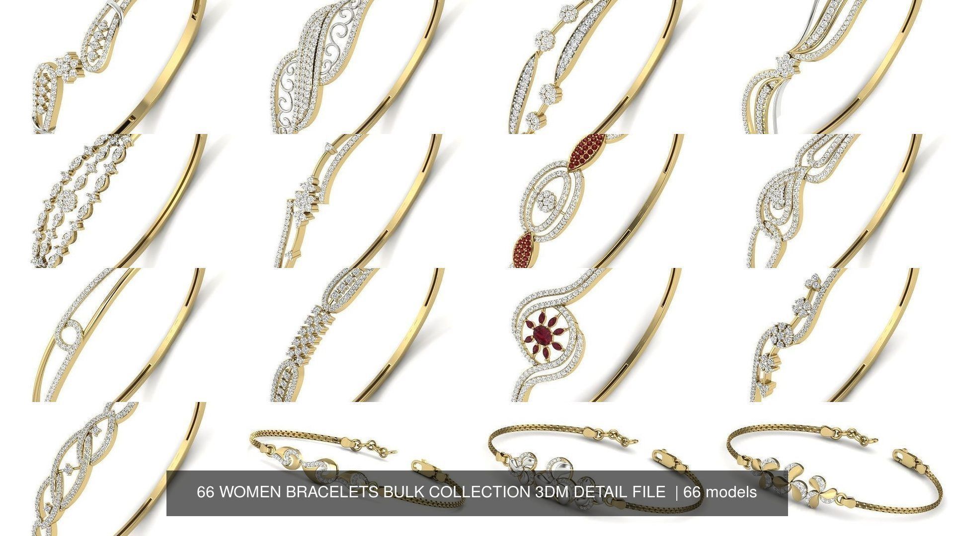 66 WOMEN BRACELETS BULK COLLECTION 3DM DETAIL FILE  _2
