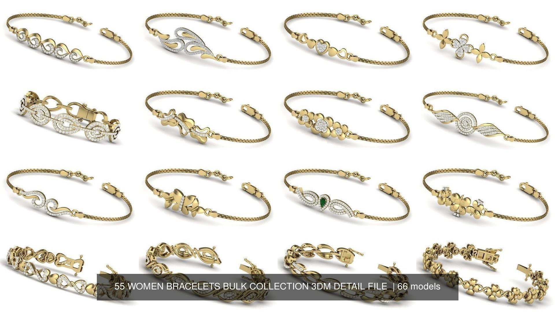66 WOMEN BRACELETS BULK COLLECTION 3DM DETAIL FILE  _11