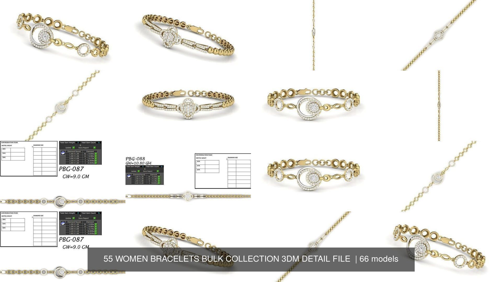 66 WOMEN BRACELETS BULK COLLECTION 3DM DETAIL FILE  _16