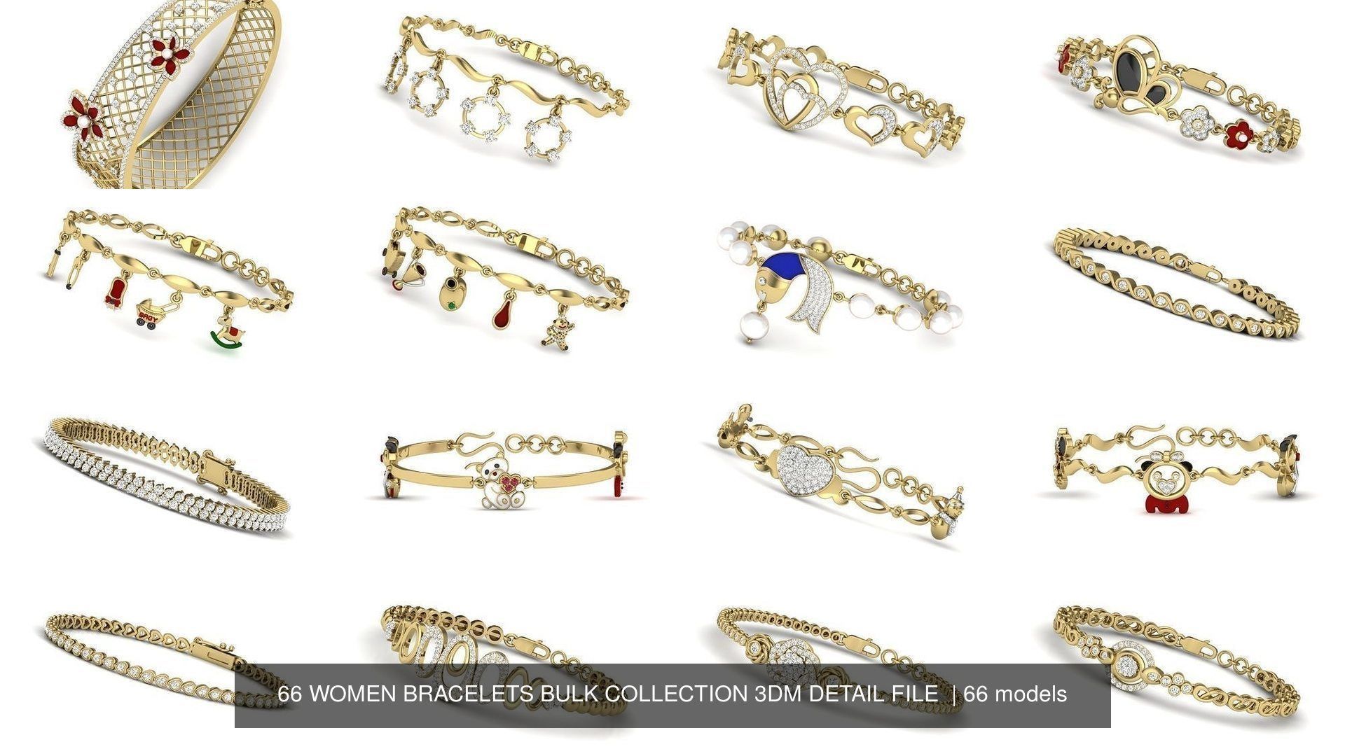 66 WOMEN BRACELETS BULK COLLECTION 3DM DETAIL FILE  _7