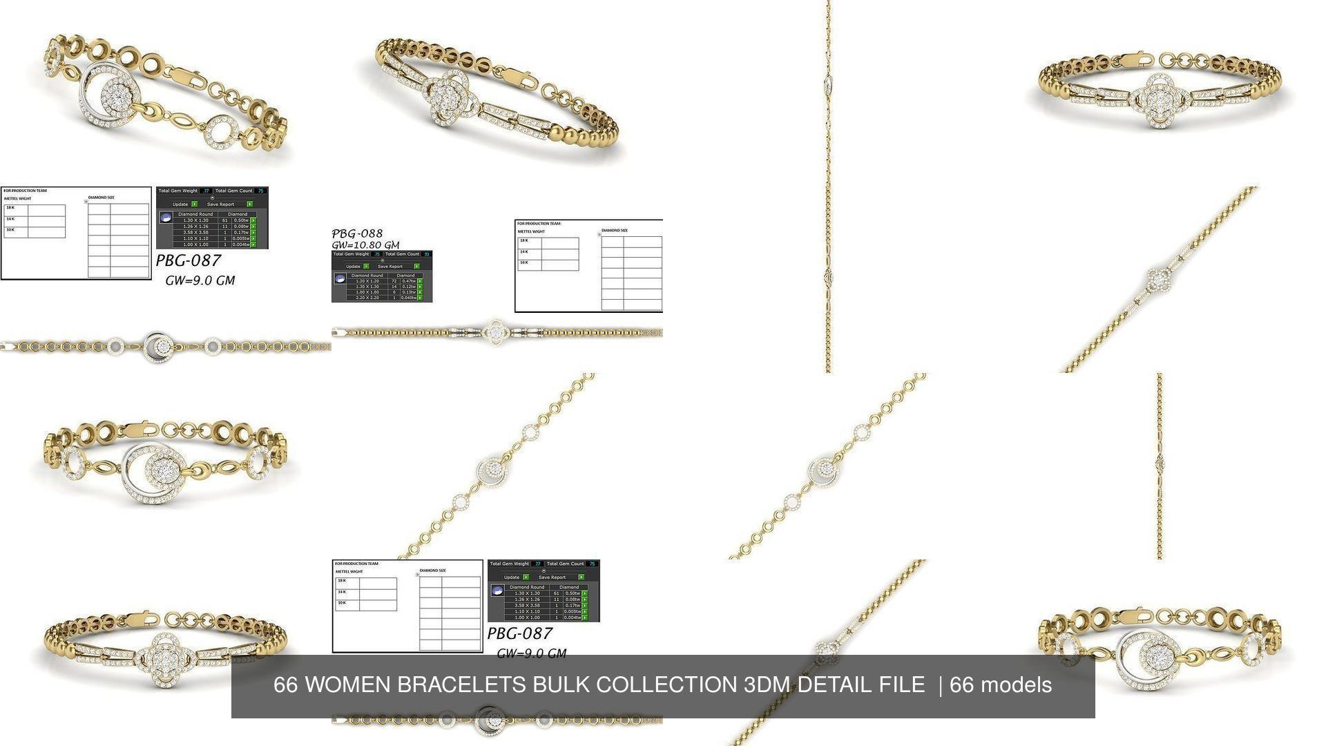 66 WOMEN BRACELETS BULK COLLECTION 3DM DETAIL FILE  _13