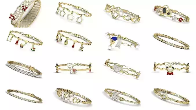 66 WOMEN BRACELETS BULK COLLECTION 3DM DETAIL FILE  