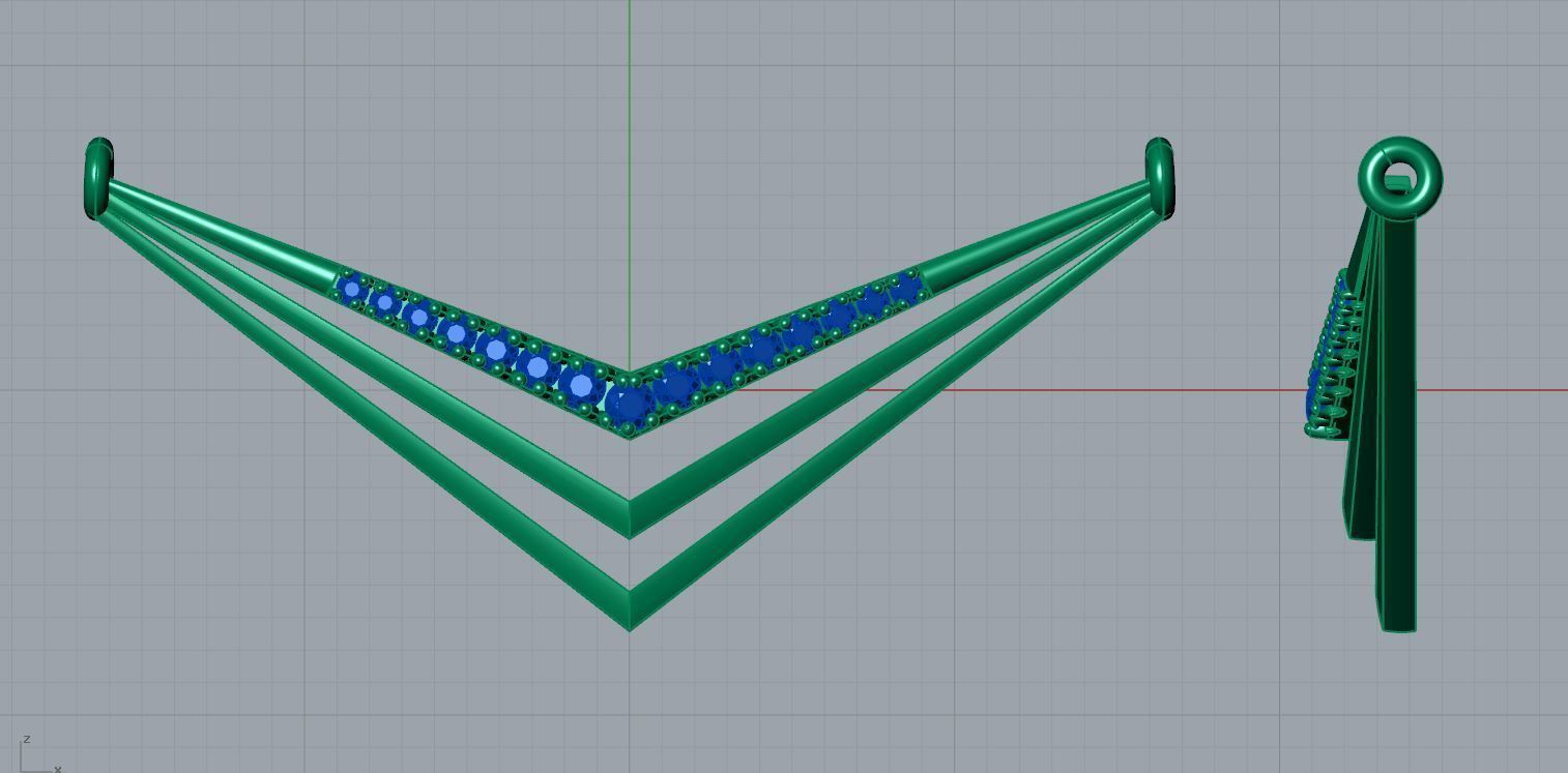 Sharp Geometric Necklace 3D print model_6