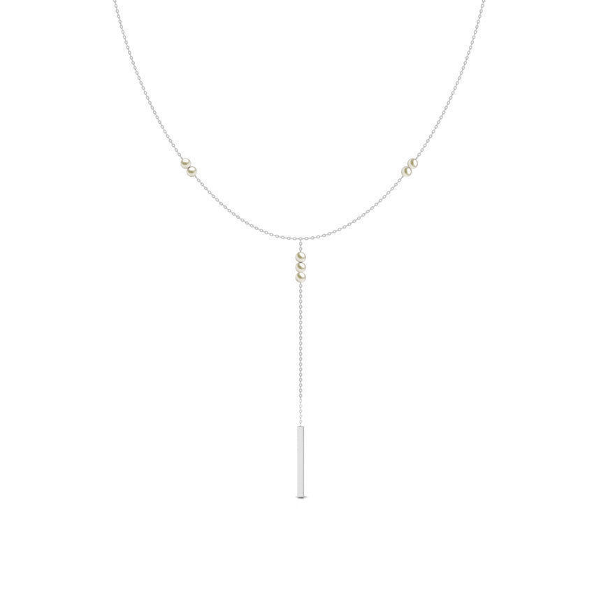 Pearl Linear Necklace 3D print model_12